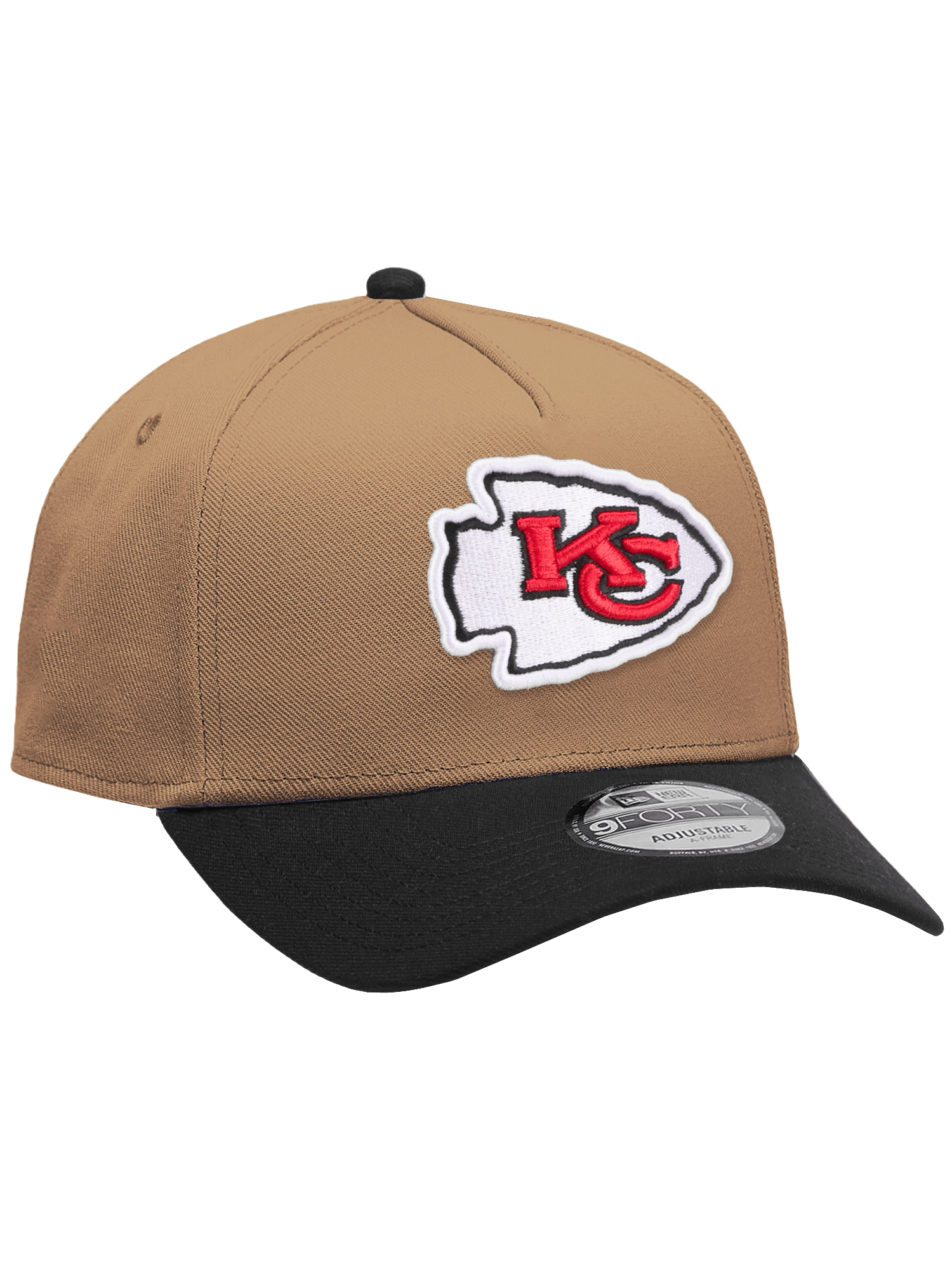 New Era Caps Kansas City Chiefs New Era NFL Team 2T 9FORTY A-Frame Snapback Hat - Khaki