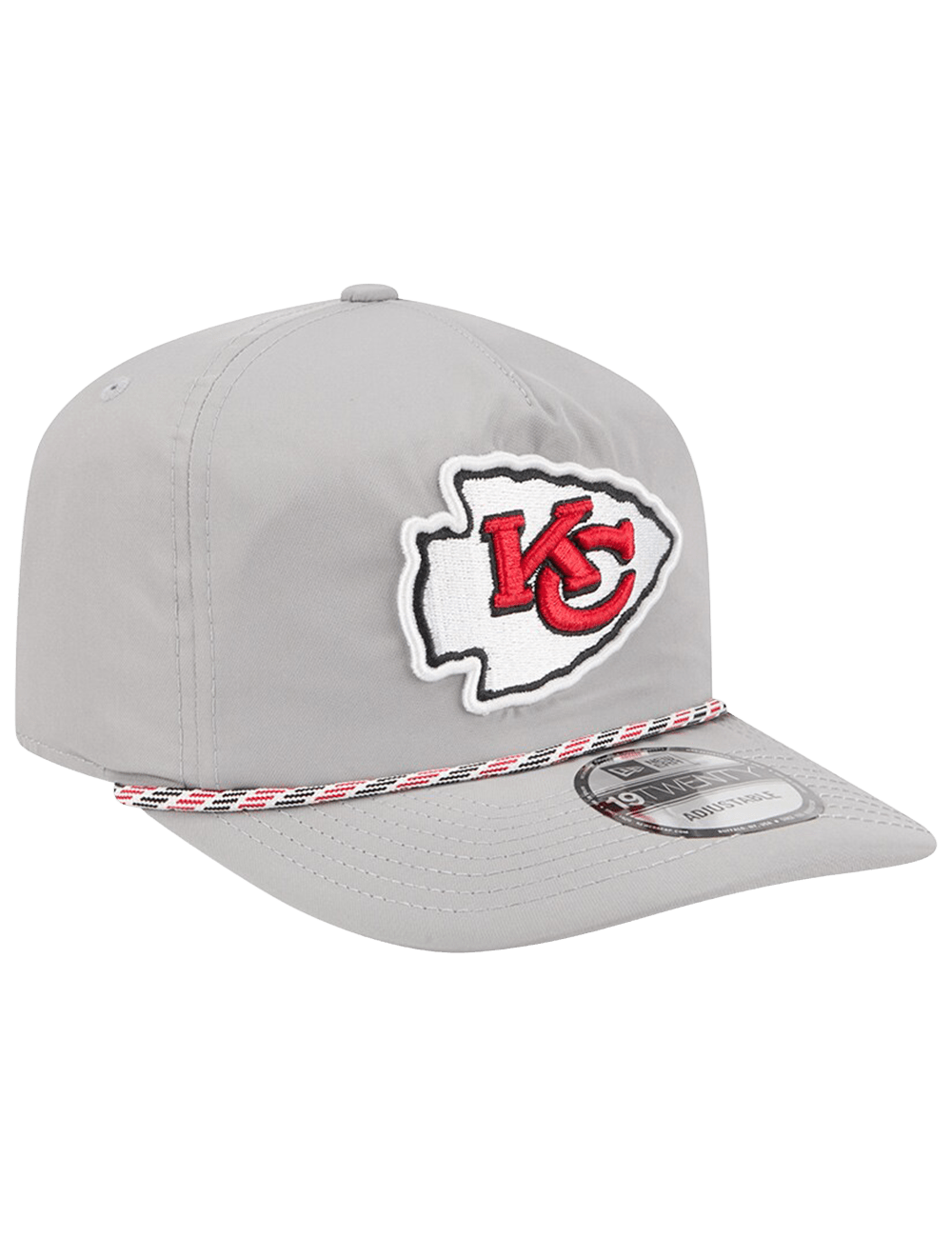 New Era Caps Kansas City Chiefs New Era NFL Team Rope 19TWENTY Pre-Curved Snapback Hat - Grey