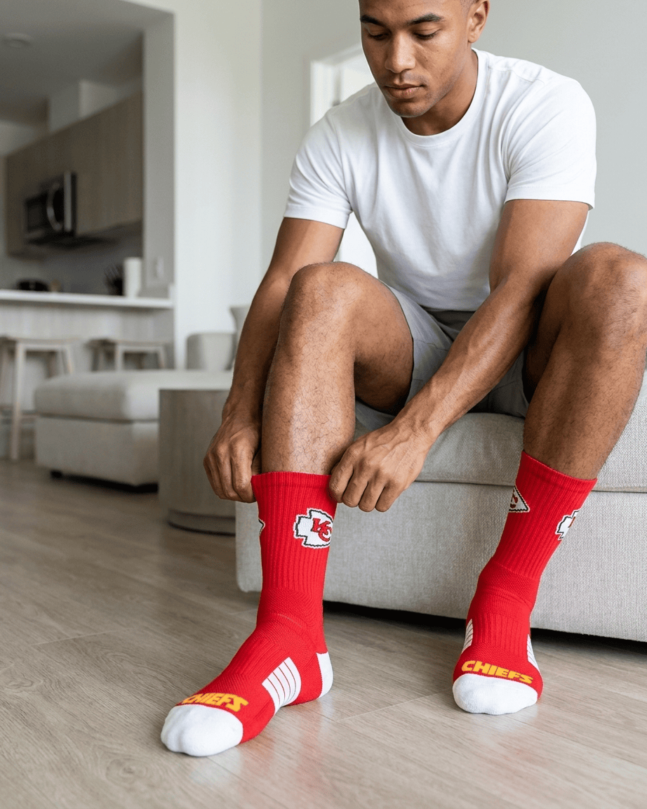Strideline Socks Large (9-12 US) Kansas City Chiefs Strideline NFL Team Premier Flex-Stretch Crew Socks
