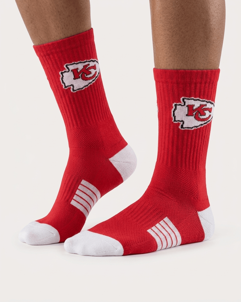 Strideline Socks Large (9-12 US) Kansas City Chiefs Strideline NFL Team Premier Flex-Stretch Crew Socks