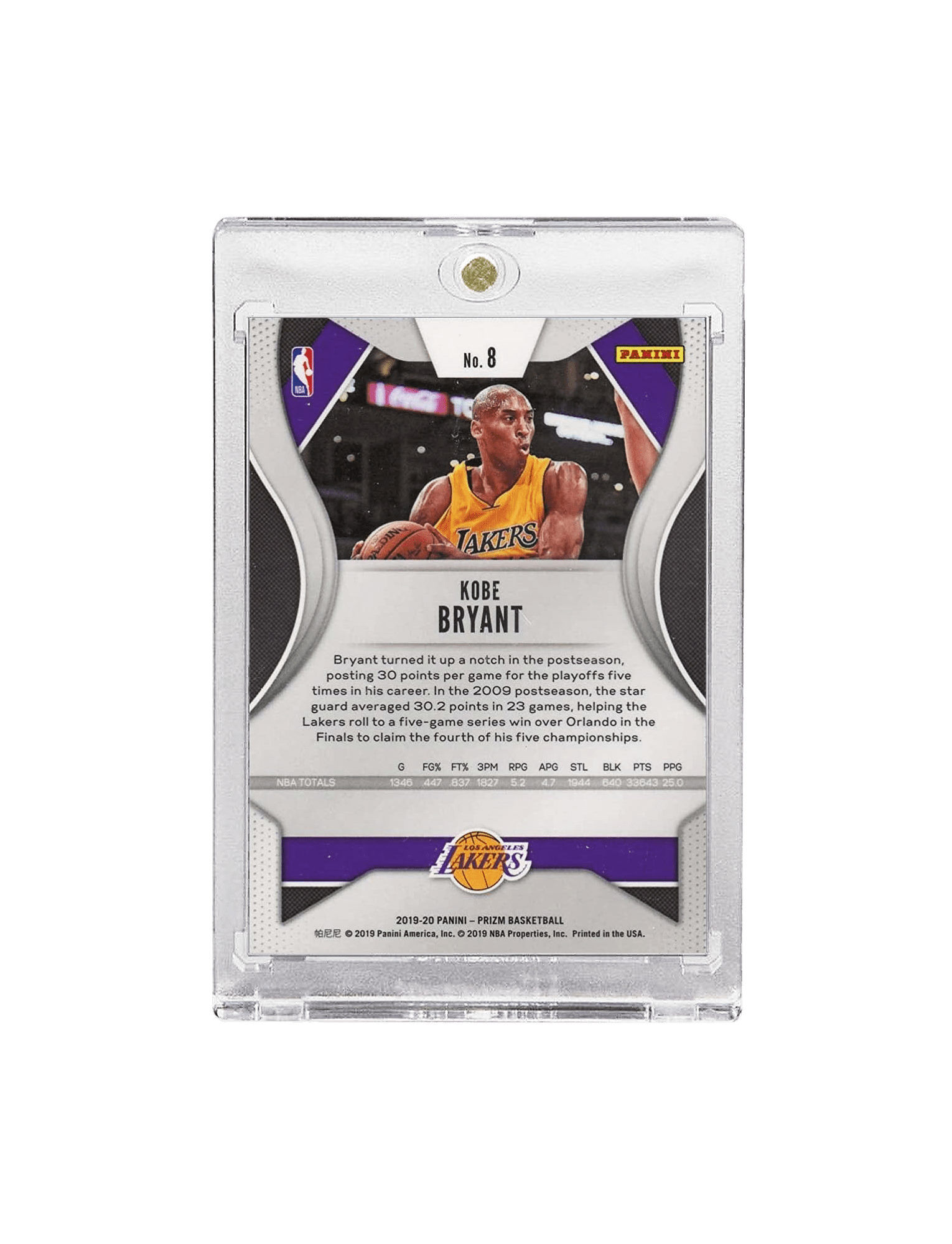 Panini Cards Kobe Bryant Los Angeles Lakers Panini NBA 19-20 Prizm Card