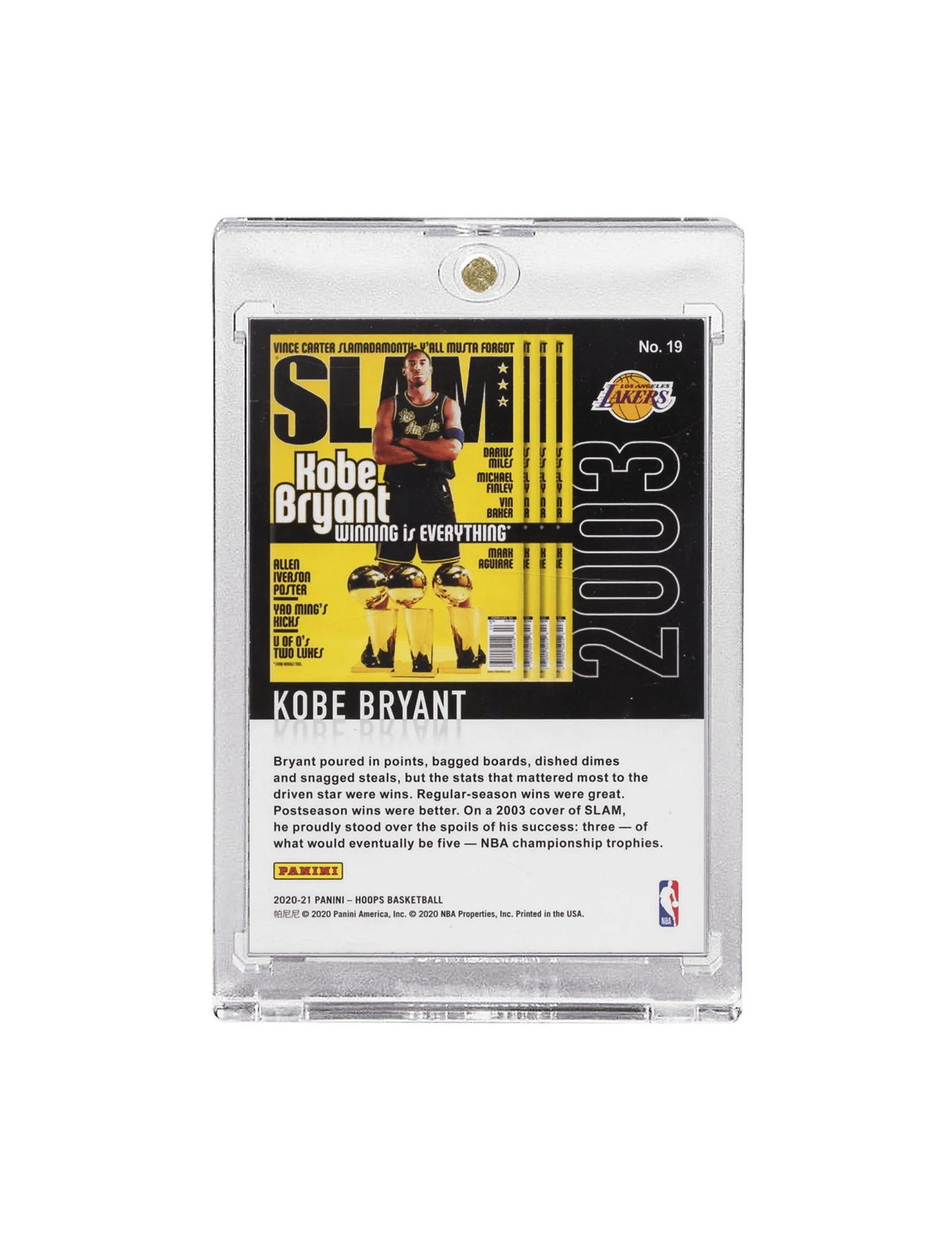Panini Cards Kobe Bryant Los Angeles Lakers Panini NBA Hoops 20-21 Slam Card
