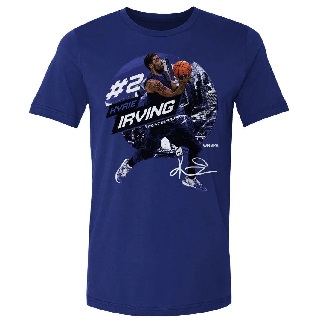 500 Level T-Shirts Kyrie Irving Dallas Mavericks 500 Level NBA City Emblem T-Shirt - Blue
