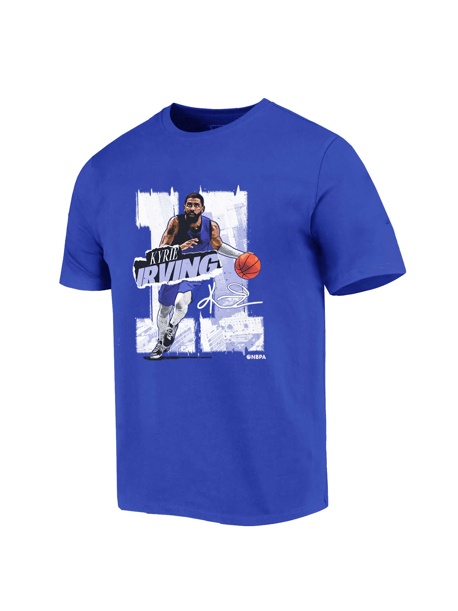 500 Level T-Shirts Kyrie Irving Dallas Mavericks 500 Level NBA Rough T-Shirt - Blue