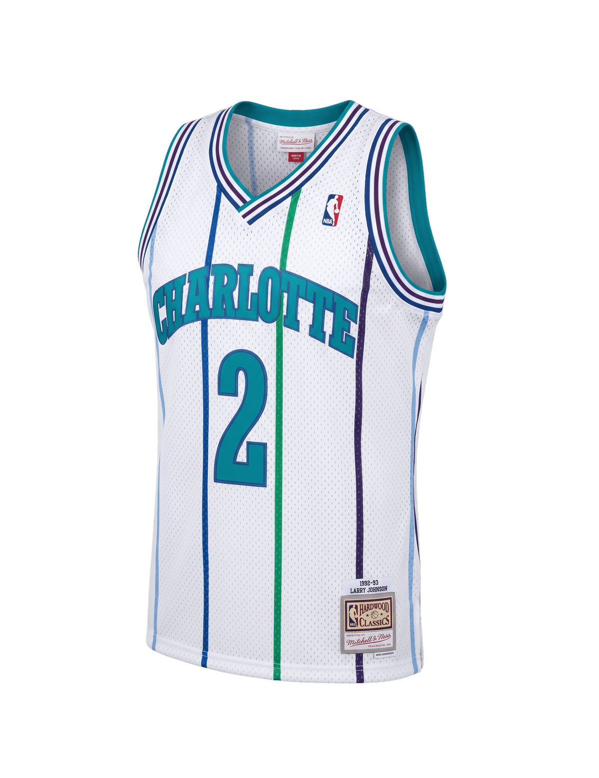 Mitchell And Ness Jerseys Larry Johnson Charlotte Hornets Mitchell & Ness NBA 92-93 Home HWC Swingman Jersey - White