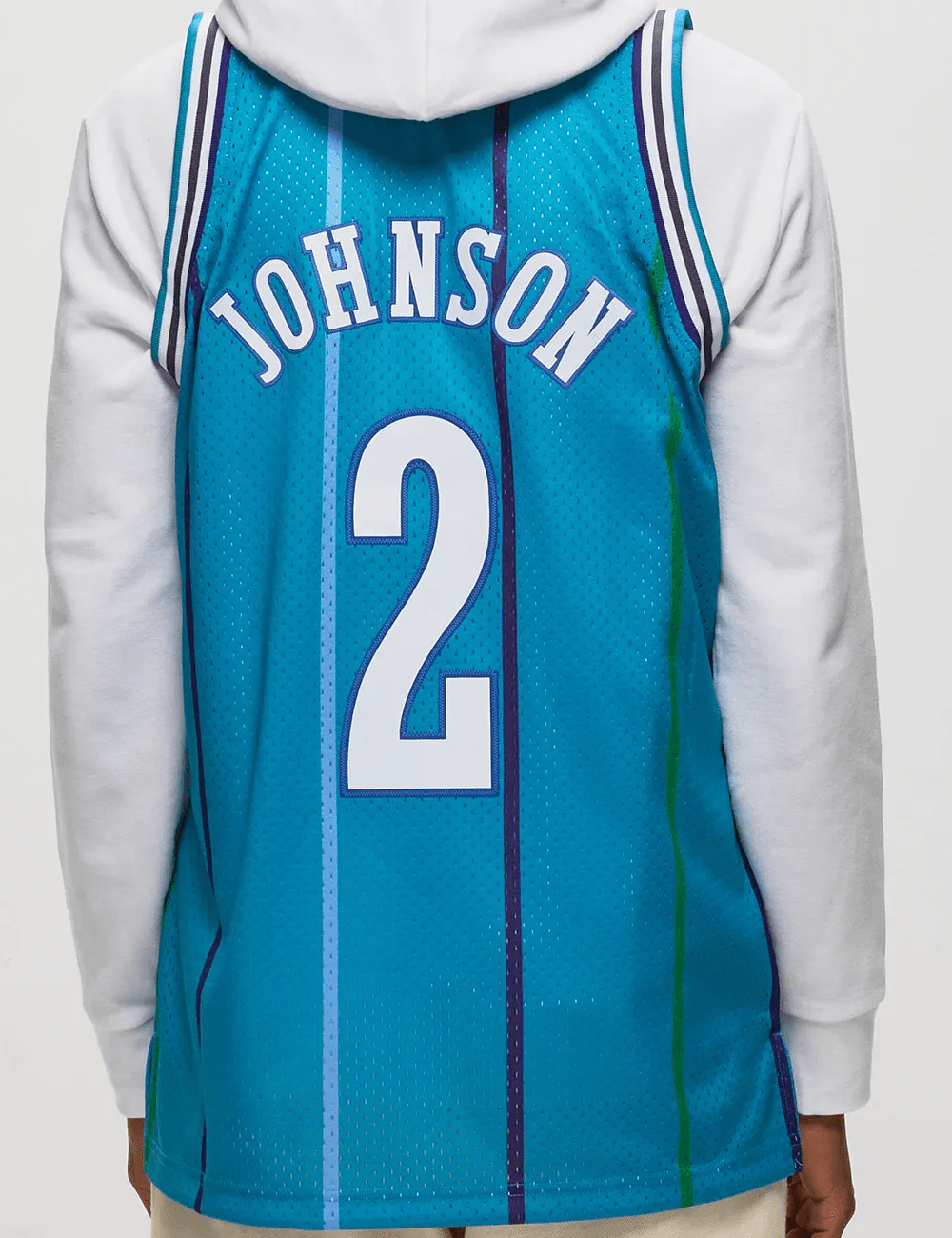 Mitchell And Ness Jerseys Larry Johnson Charlotte Hornets Mitchell & Ness NBA 92-93 Road HWC Swingman Jersey - Teal