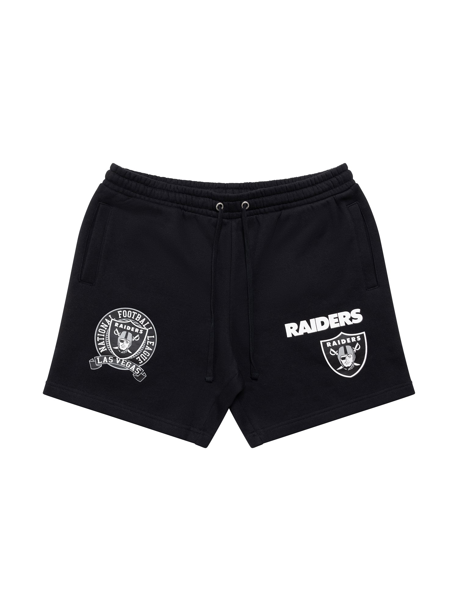 Majestic Athletic Shorts Las Vegas Raiders Majestic NFL Classic Graphic Fleece Shorts - Faded Black