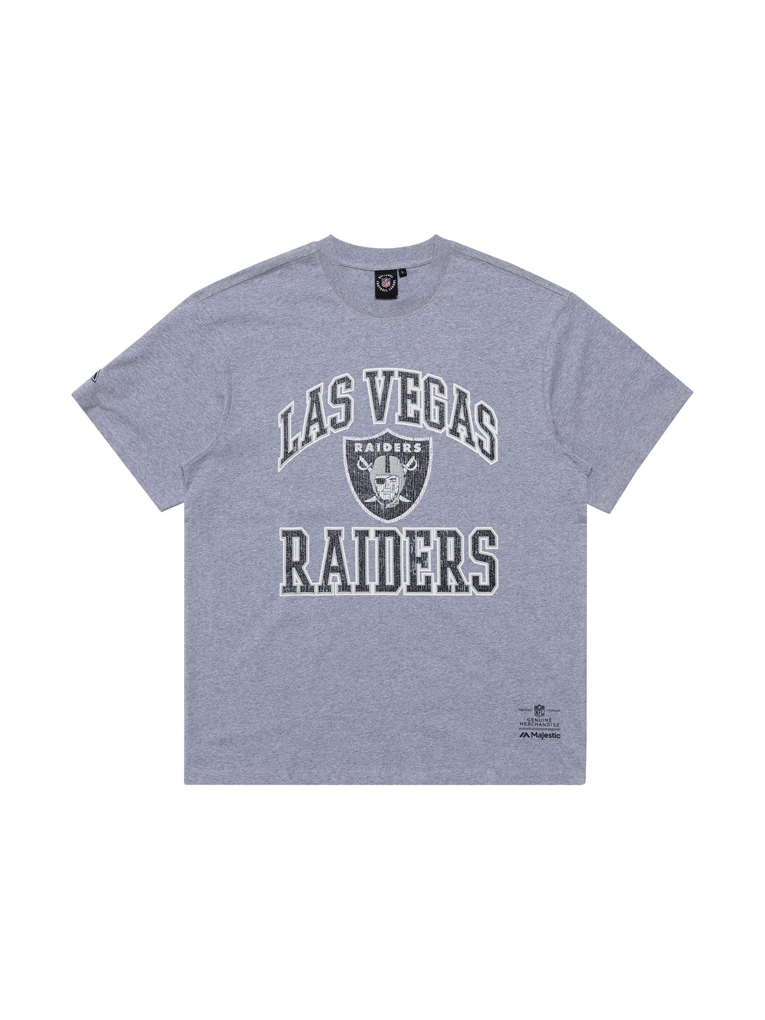 Majestic Athletic T-Shirts Las Vegas Raiders Majestic NFL Ivy Arch Vintage T-Shirt - Grey Marle