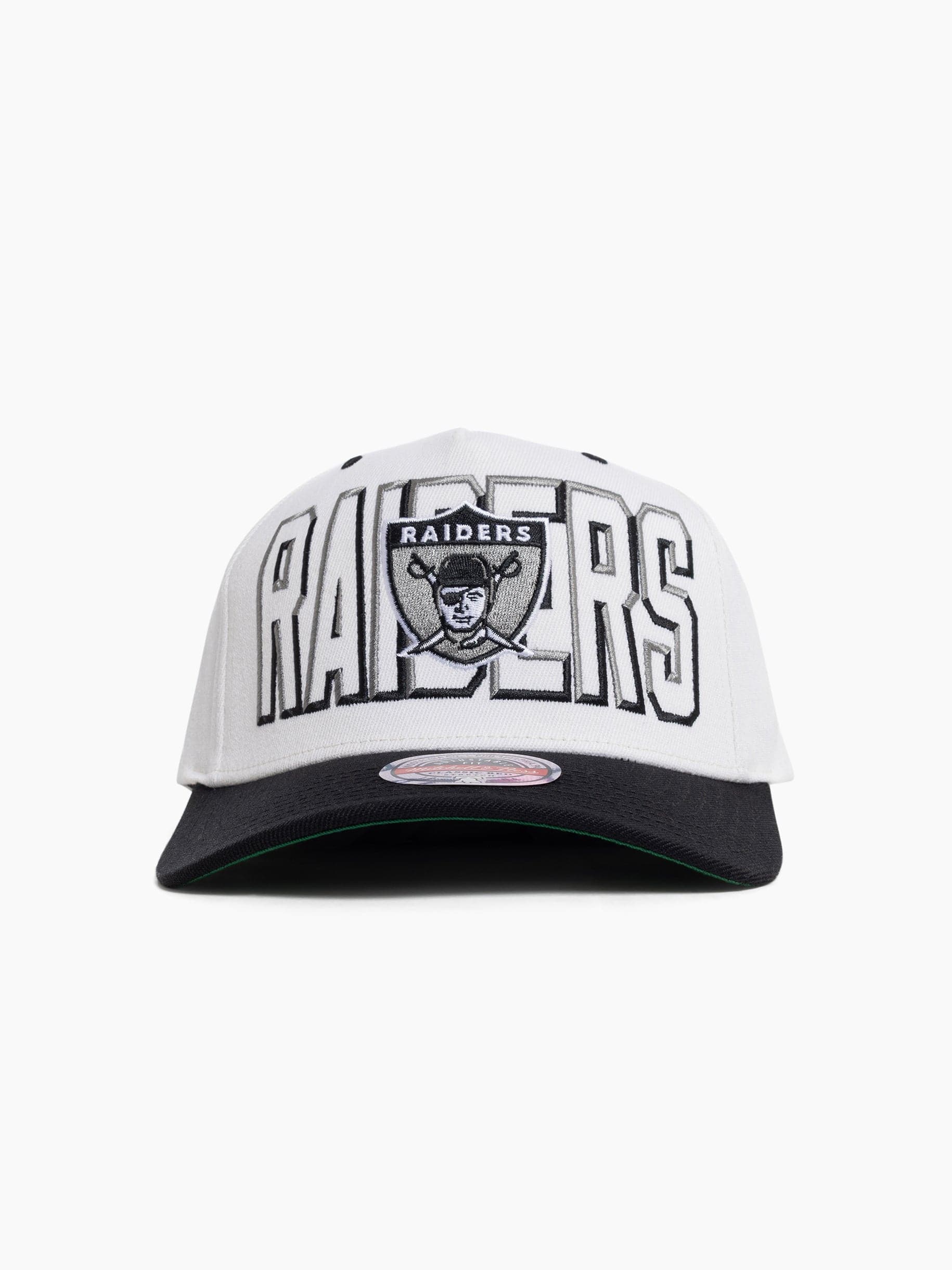 Mitchell And Ness Caps Las Vegas Raiders Mitchell & Ness NFL Bevel Classic Red Snapback Hat - White