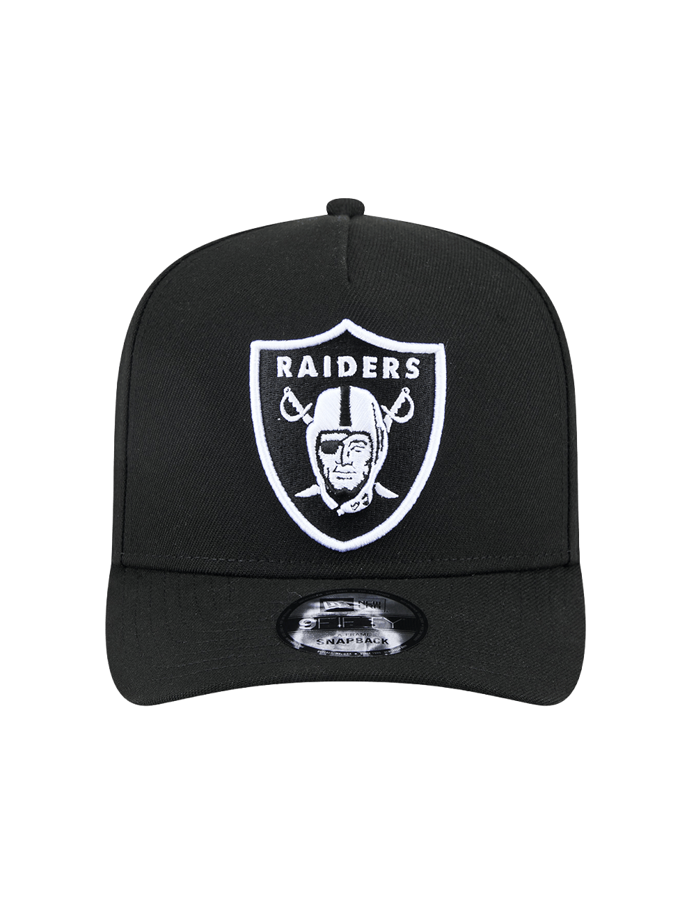 New Era Caps Las Vegas Raiders New Era NFL Black White 9FIFTY Pre-Curved A-Frame Snapback Hat