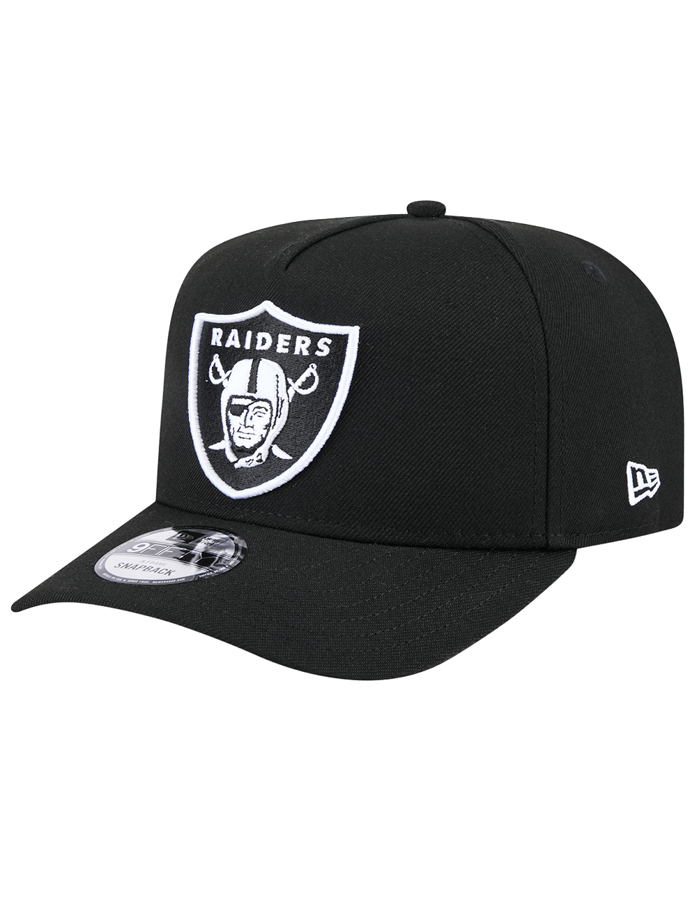 New Era Caps Las Vegas Raiders New Era NFL Black White 9FIFTY Pre-Curved A-Frame Snapback Hat