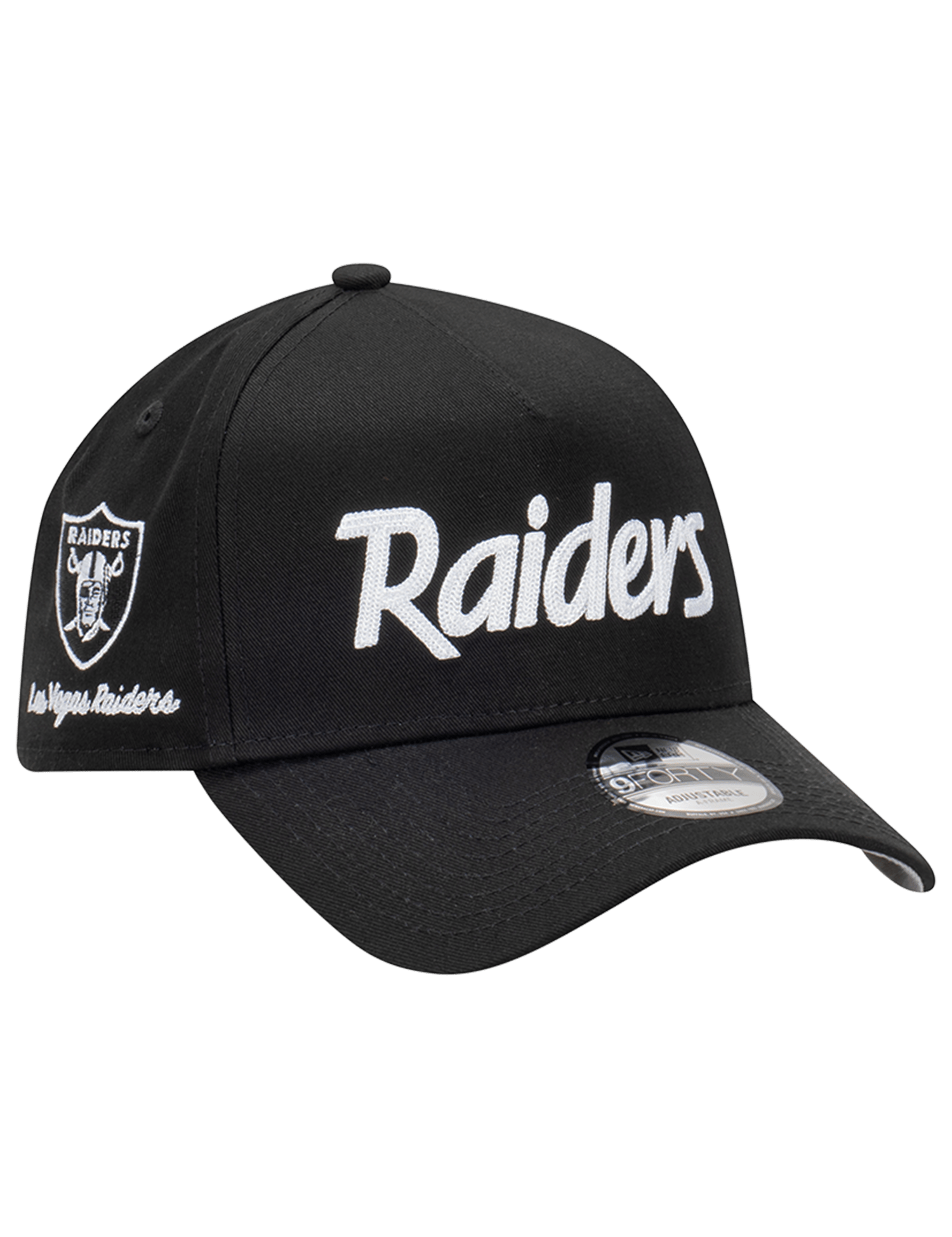 New Era Caps Las Vegas Raiders New Era NFL Chain Script 9FORTY A-Frame Snapback Hat - Black