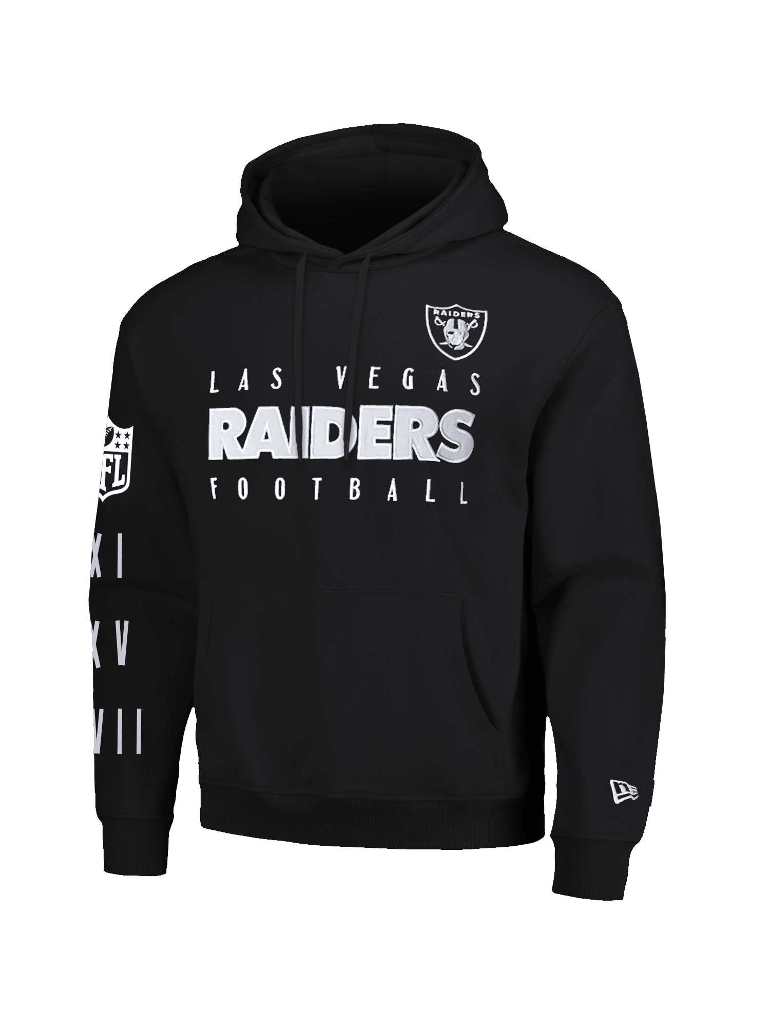 New Era Jumpers Las Vegas Raiders New Era NFL Patched Oversized Hoodie Jumper - Black