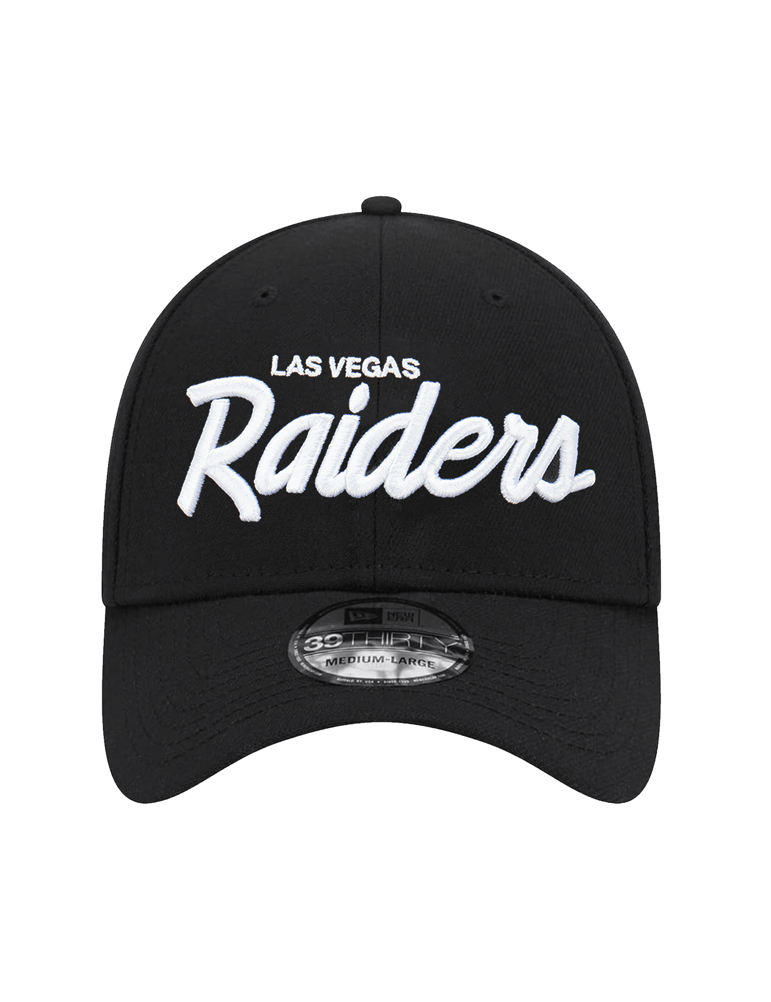 New Era Caps Las Vegas Raiders New Era NFL Script 39THIRTY Stretch-Fit Hat - Black