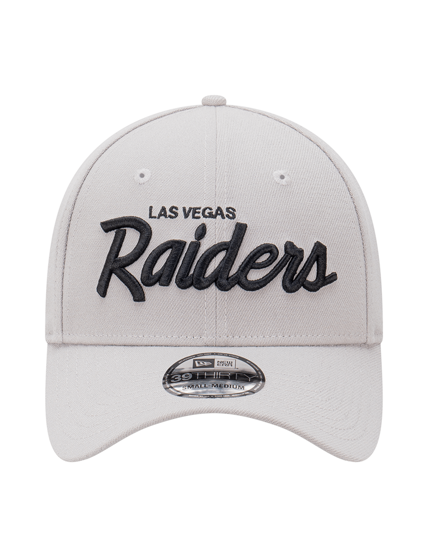 New Era Caps Las Vegas Raiders New Era NFL Script 39THIRTY Stretch-Fit Hat - Graphite