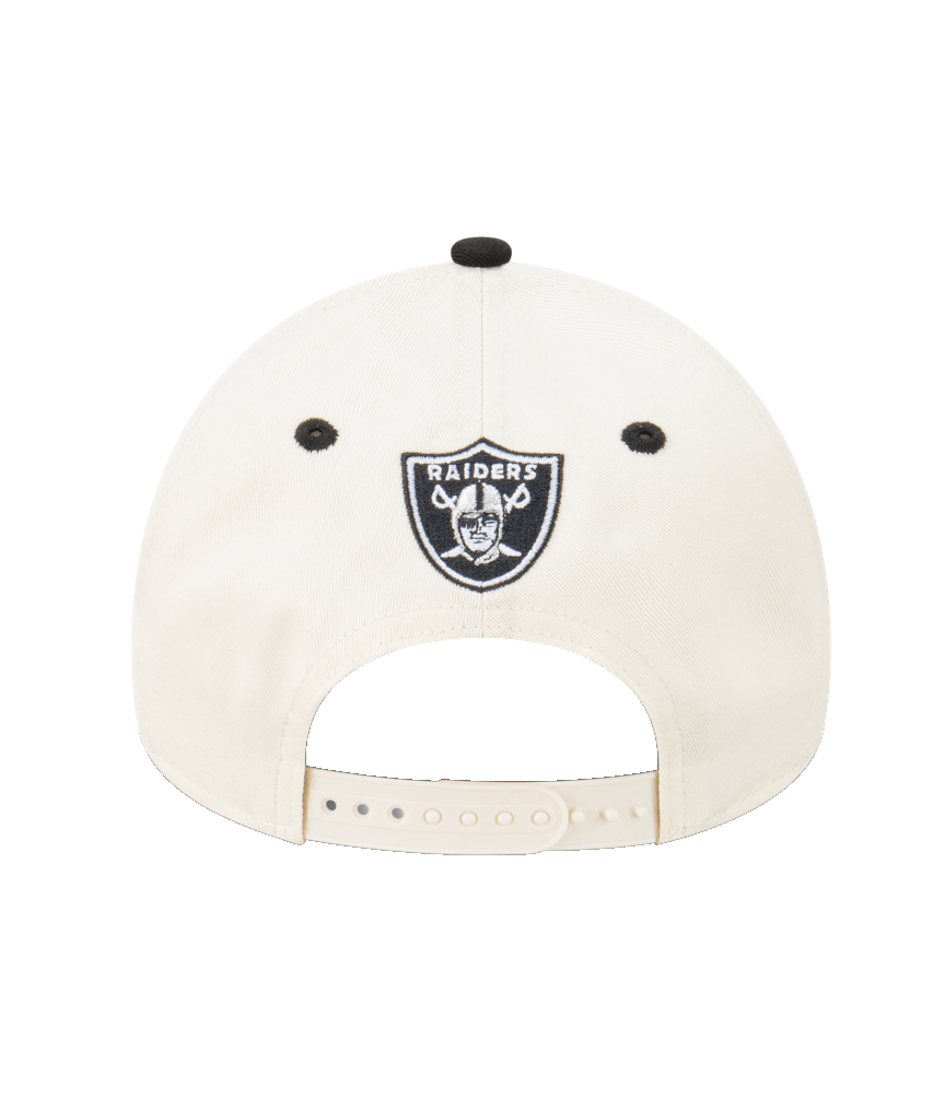New Era Caps Las Vegas Raiders New Era NFL Script 9FORTY A-Frame Snapback Hat - Chrome