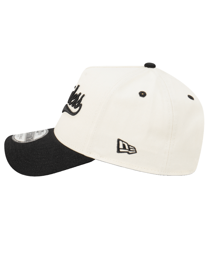 New Era Caps Las Vegas Raiders New Era NFL Script 9FORTY A-Frame Snapback Hat - Chrome
