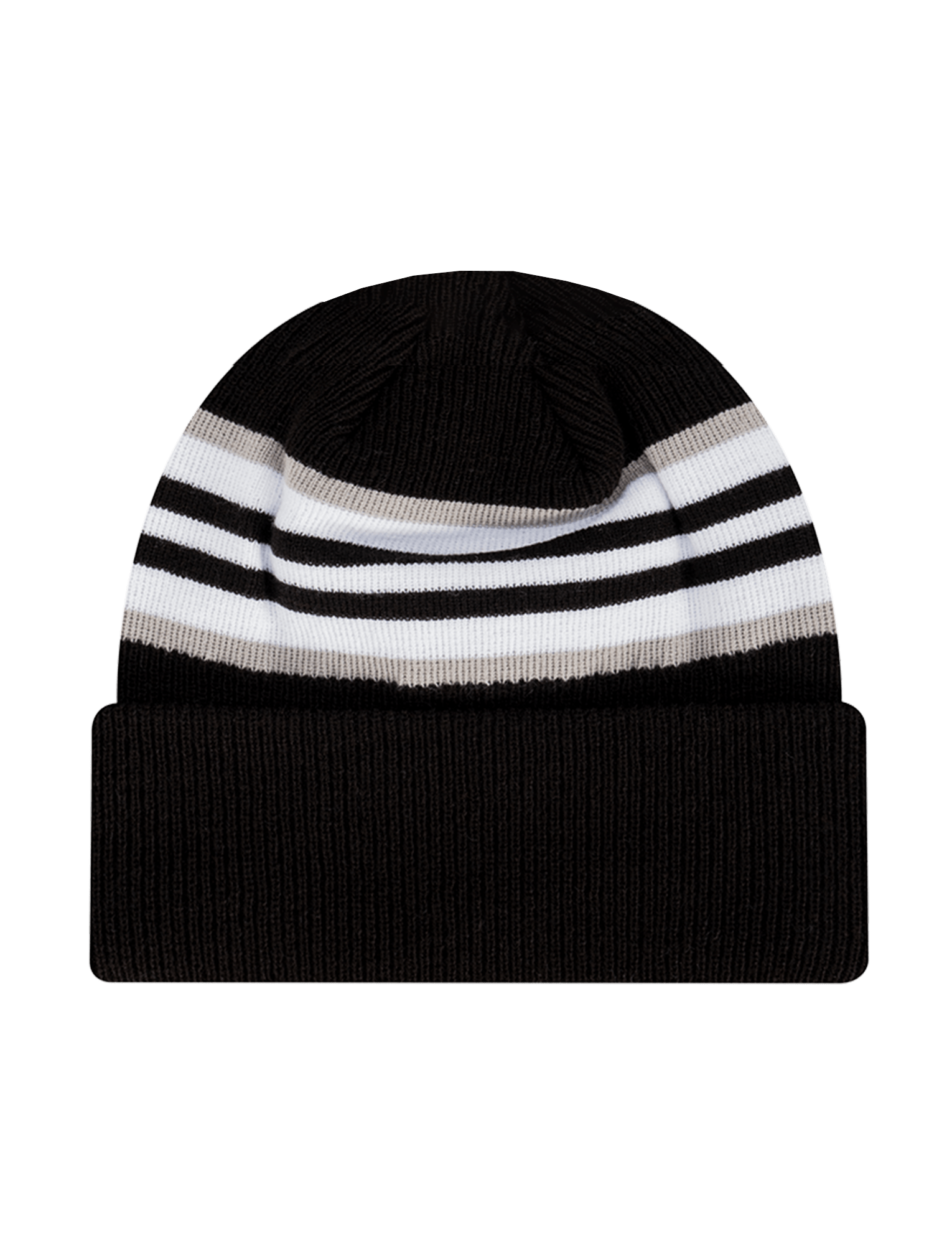 New Era Beanies Las Vegas Raiders New Era NFL Stripe Hit Pomless Knit Beanie - Black