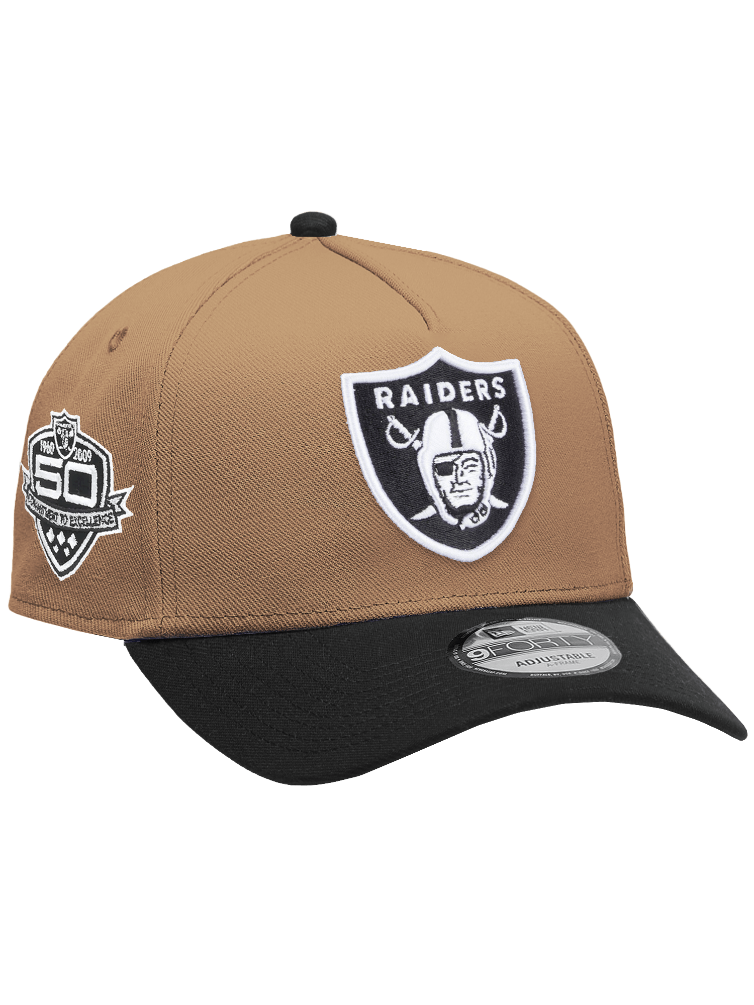 New Era Caps Las Vegas Raiders New Era NFL Team 2T 9FORTY A-Frame Snapback Hat - Khaki