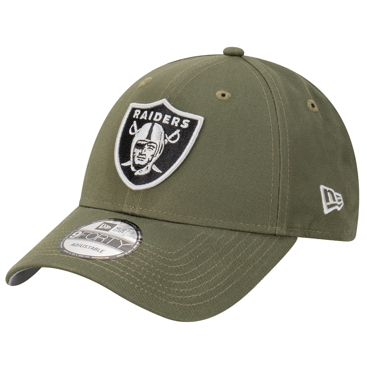 New Era Caps Las Vegas Raiders New Era NFL Tonal Logo 9FORTY Strapback Hat - Olive