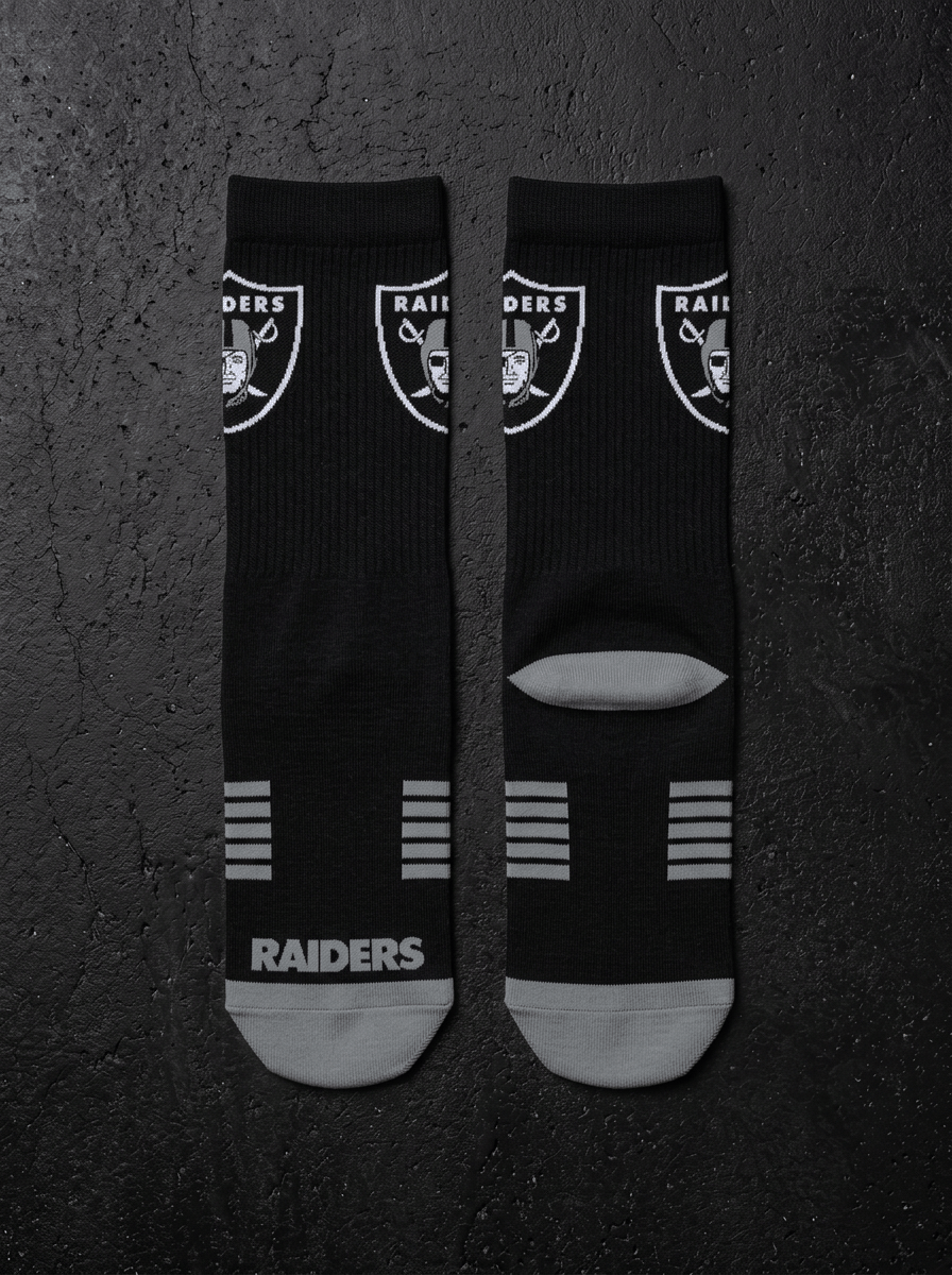 Strideline Socks Large (9-12 US) Las Vegas Raiders Strideline NFL Team Premier Flex-Stretch Crew Socks - Black