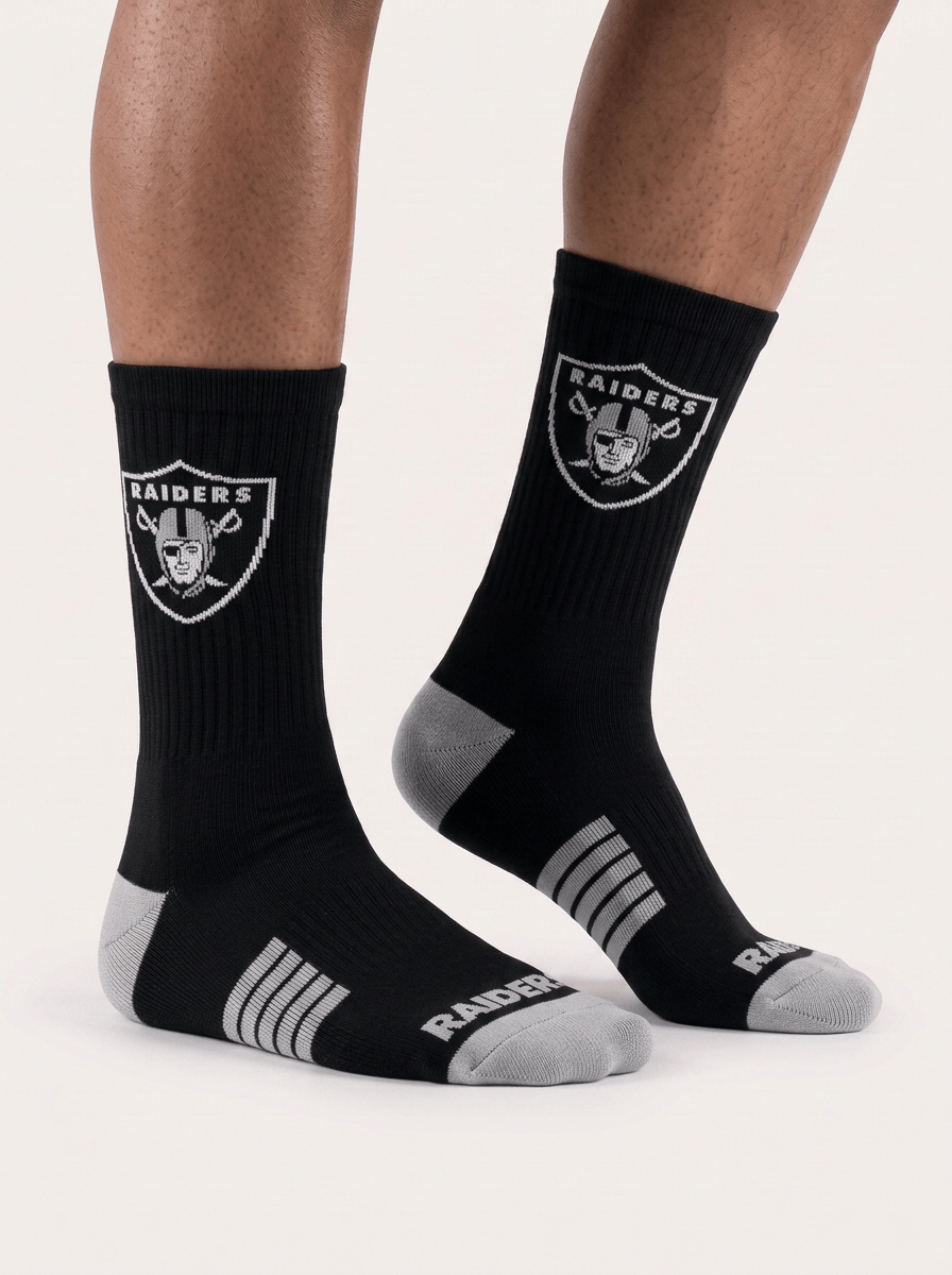 Strideline Socks Large (9-12 US) Las Vegas Raiders Strideline NFL Team Premier Flex-Stretch Crew Socks - Black