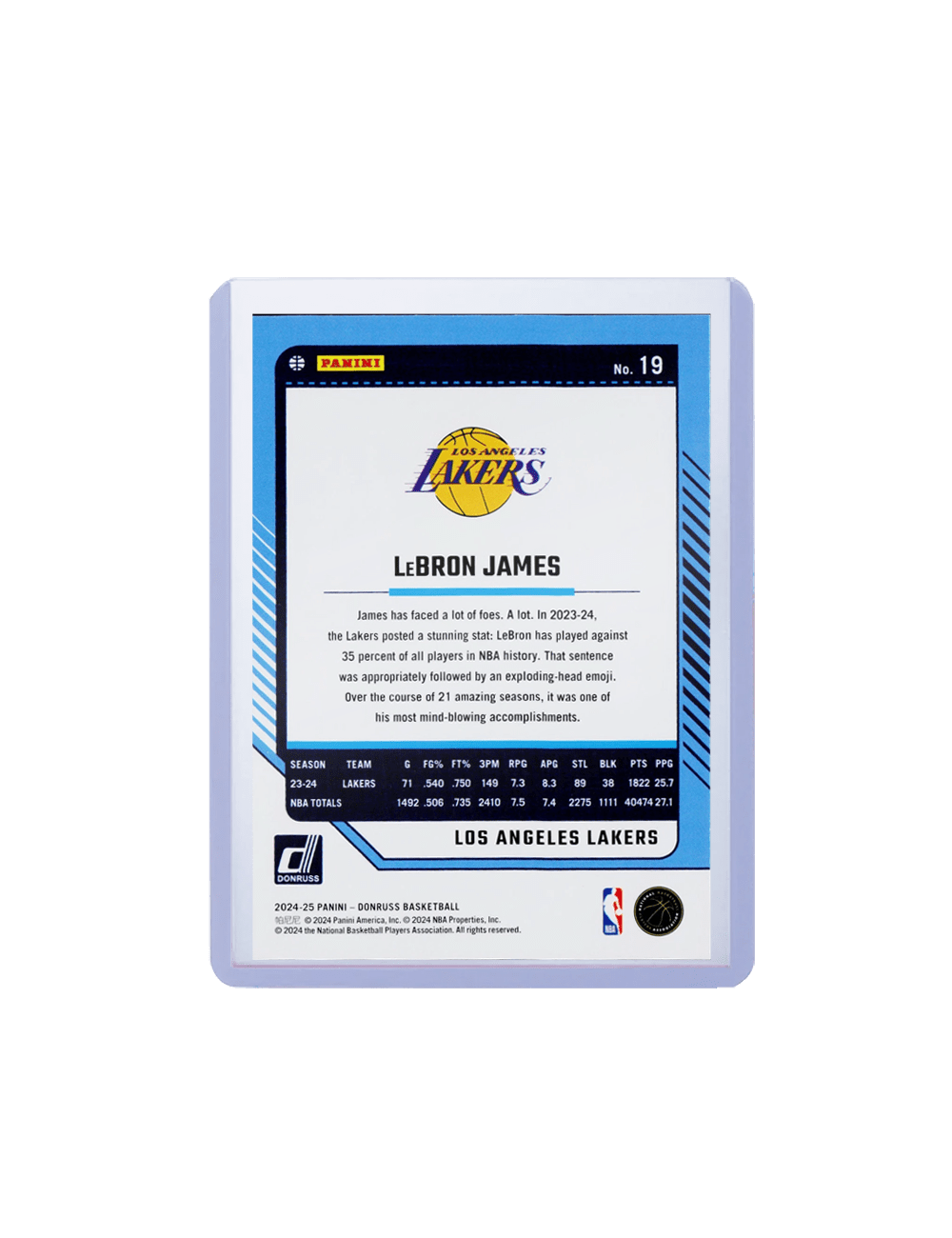 Panini Cards LeBron James Los Angeles Lakers Panini NBA 24-25 Donruss Card