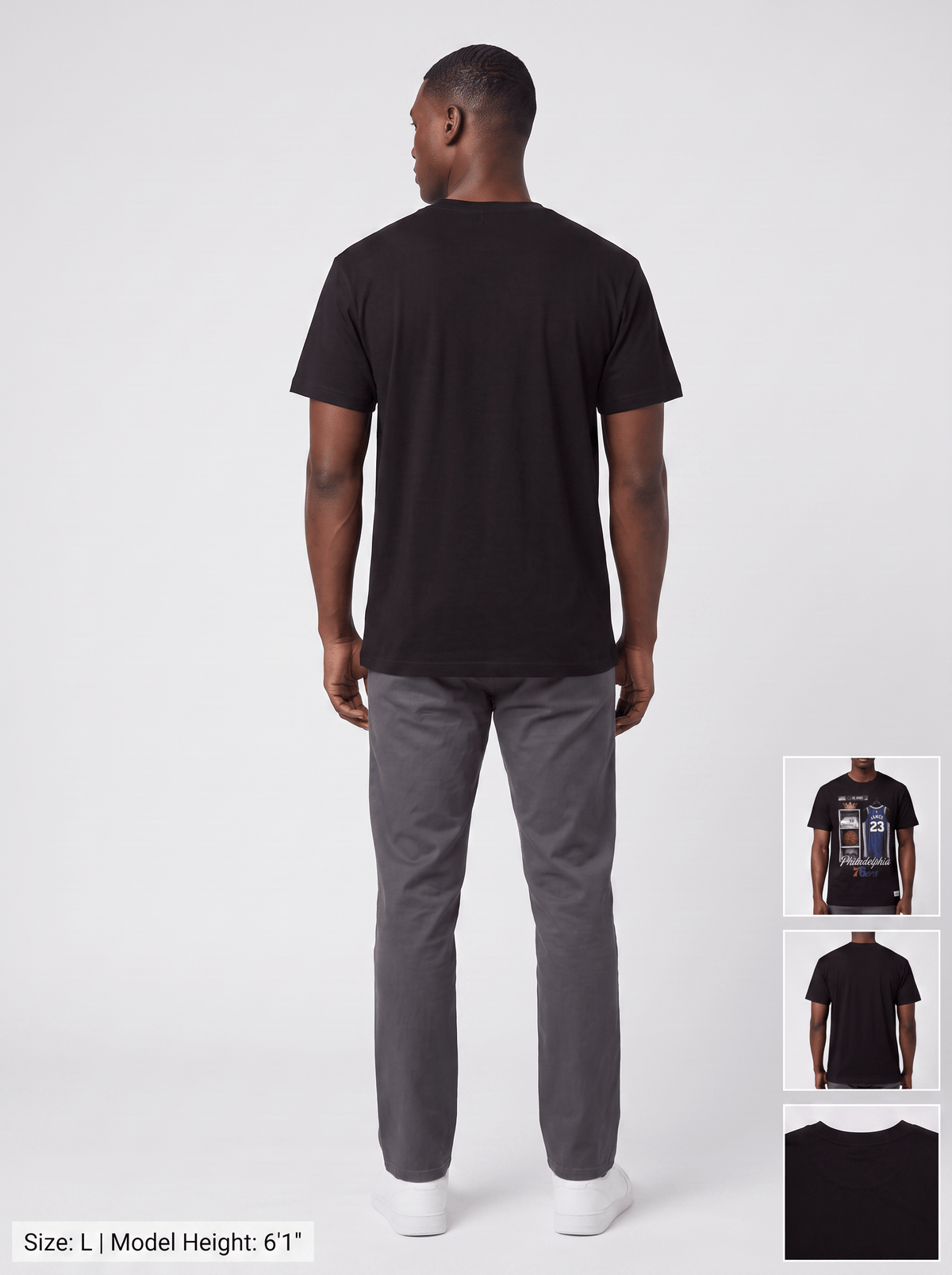 Mitchell And Ness T-Shirts LeBron James Philadelphia 76ers Mitchell & Ness NBA Locker Room T-Shirt - Black