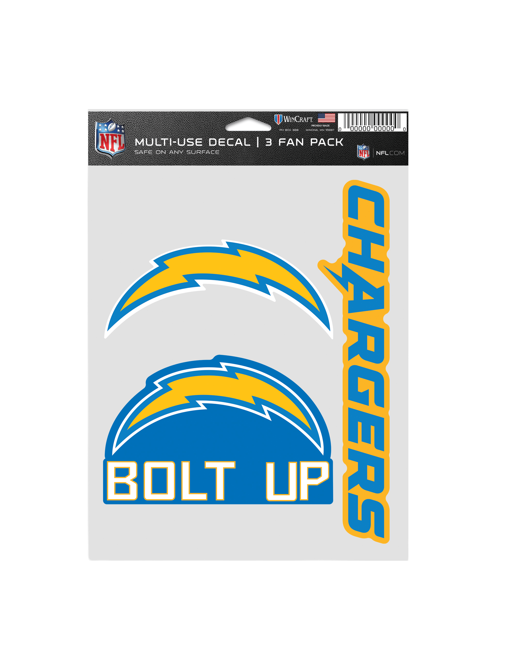 Wincraft Accessories Los Angeles Chargers Wincraft NFL Team 3 Piece 5” x 7” Decal Set