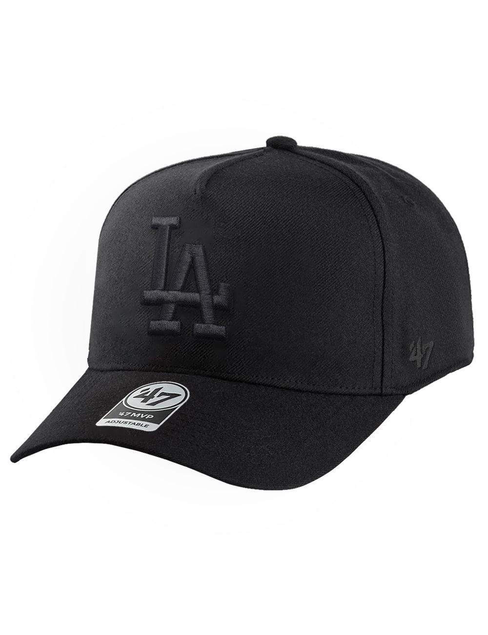 47 Brand Caps Los Angeles Dodgers '47 MLB Black On Black MVP DT Snapback Hat