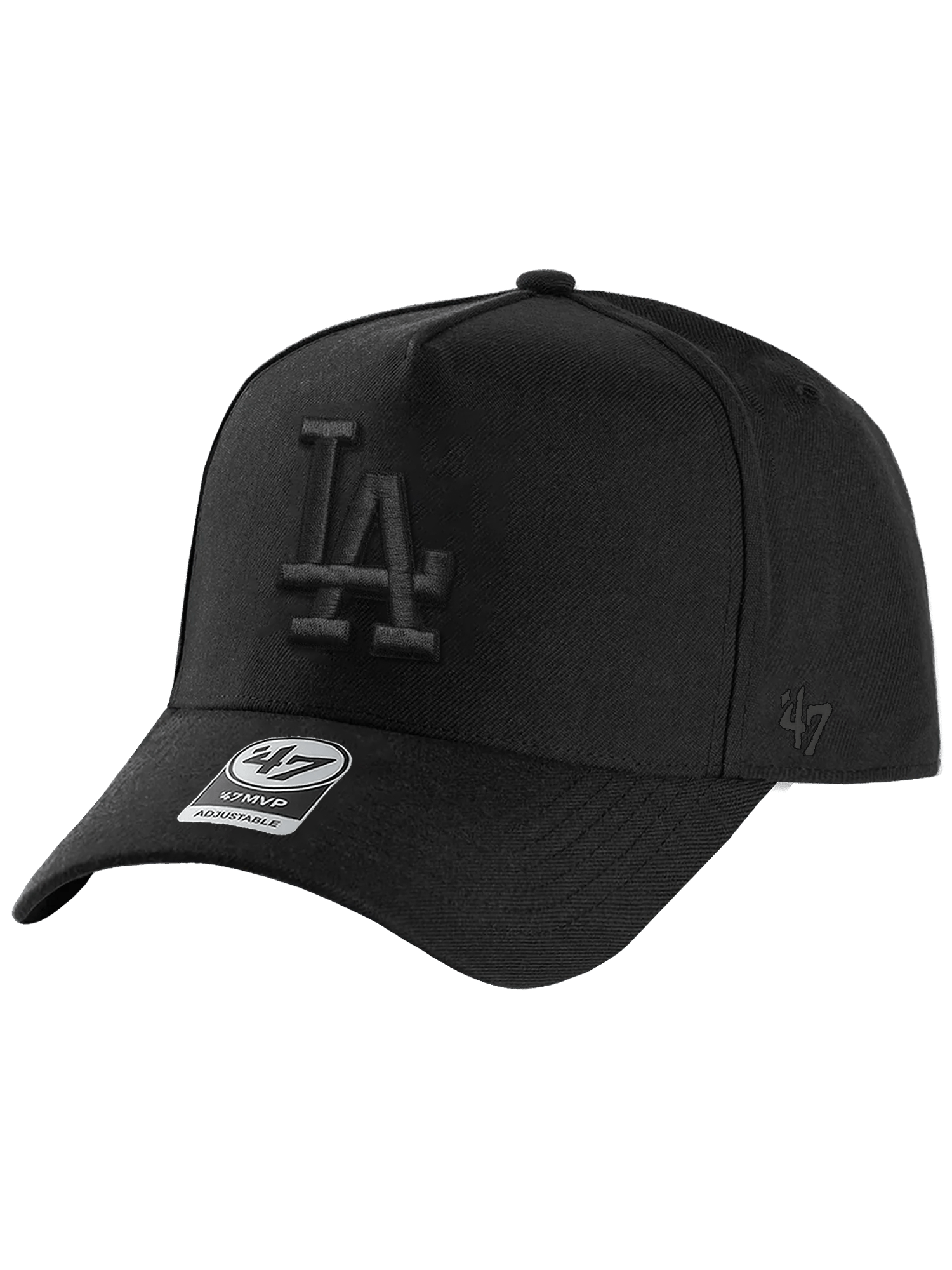 47 Brand Caps Los Angeles Dodgers '47 MLB Black On Black MVP DT Snapback Hat - Black