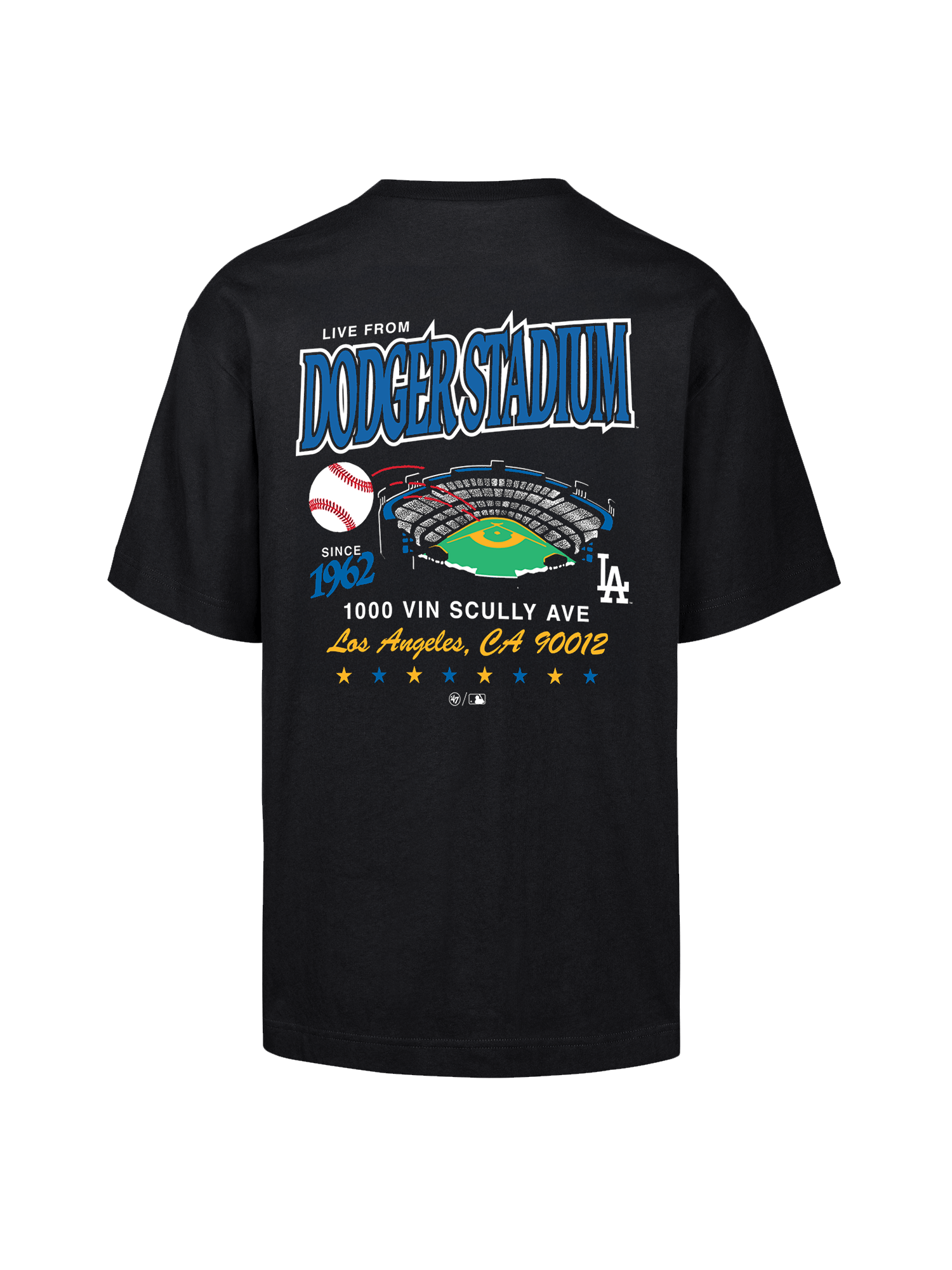 47 Brand T-Shirts Los Angeles Dodgers '47 MLB Stadium Vintage Foundation T-Shirt - Black