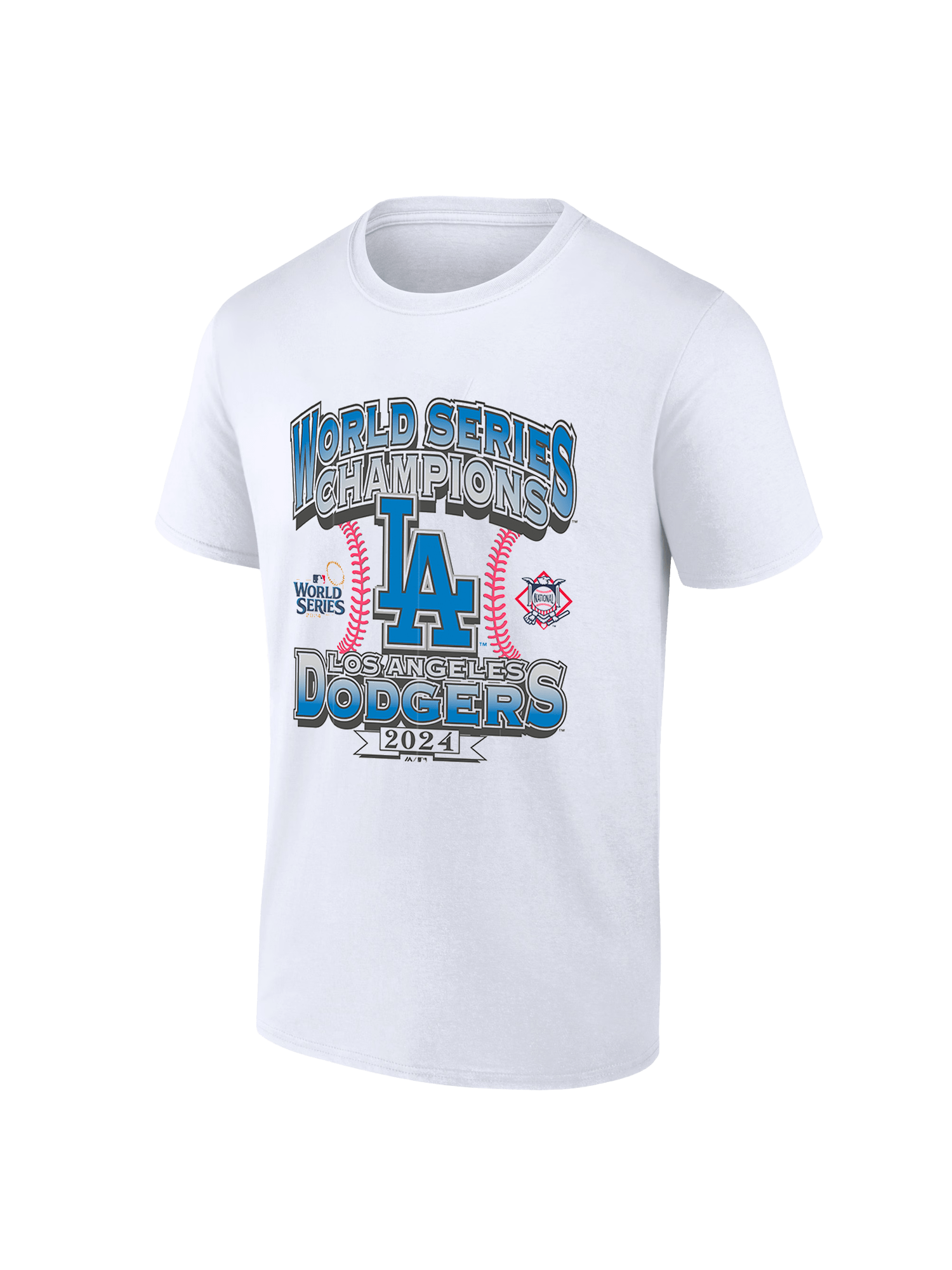 Majestic Athletic T-Shirts Los Angeles Dodgers Majestic MLB 2024 Champions Vintage T-Shirt - White
