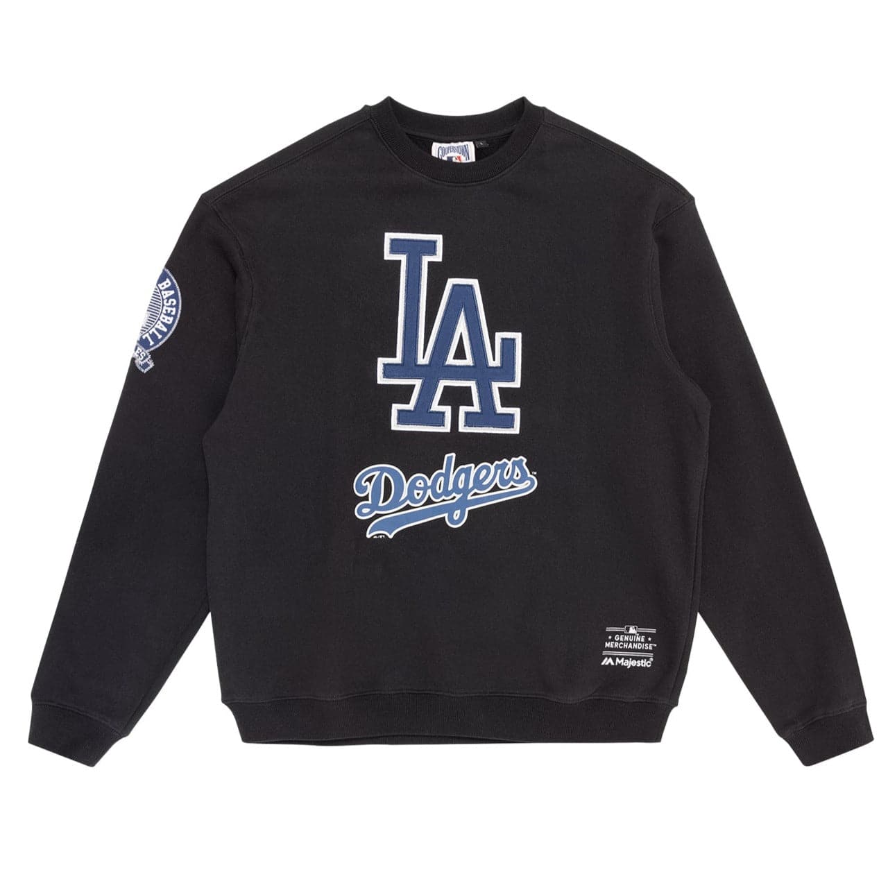 Majestic Athletic Jumpers Los Angeles Dodgers Majestic MLB V Ath Vintage Crew Jumper - Faded Black