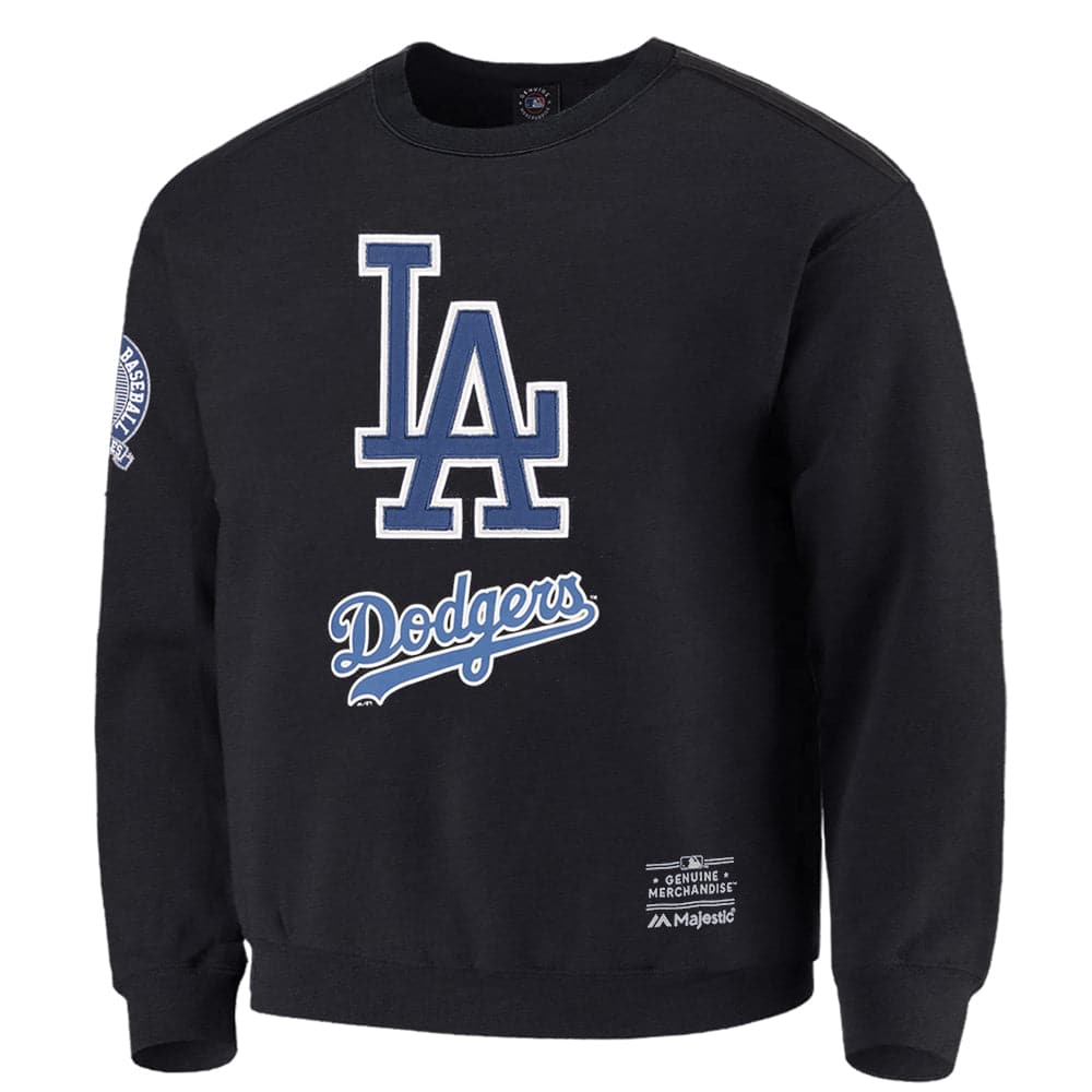 Majestic Athletic Jumpers Los Angeles Dodgers Majestic MLB V Ath Vintage Crew Jumper - Faded Black