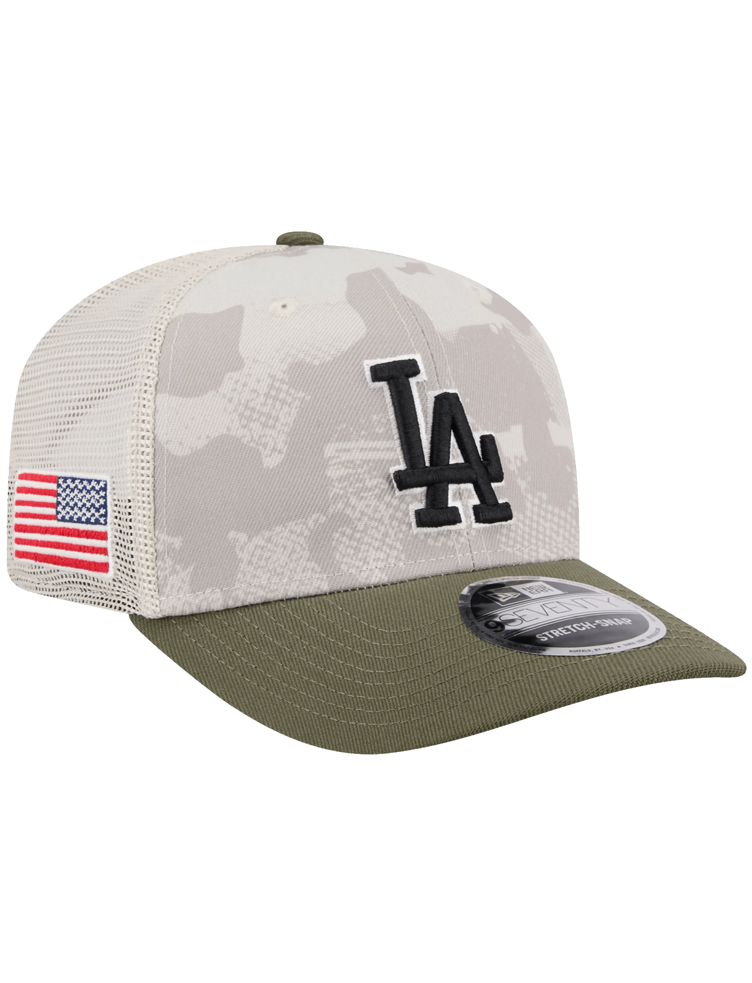 New Era Caps Los Angeles Dodgers New Era MLB Armed Forces 2025 9SEVENTY Stretch-Snapback Hat