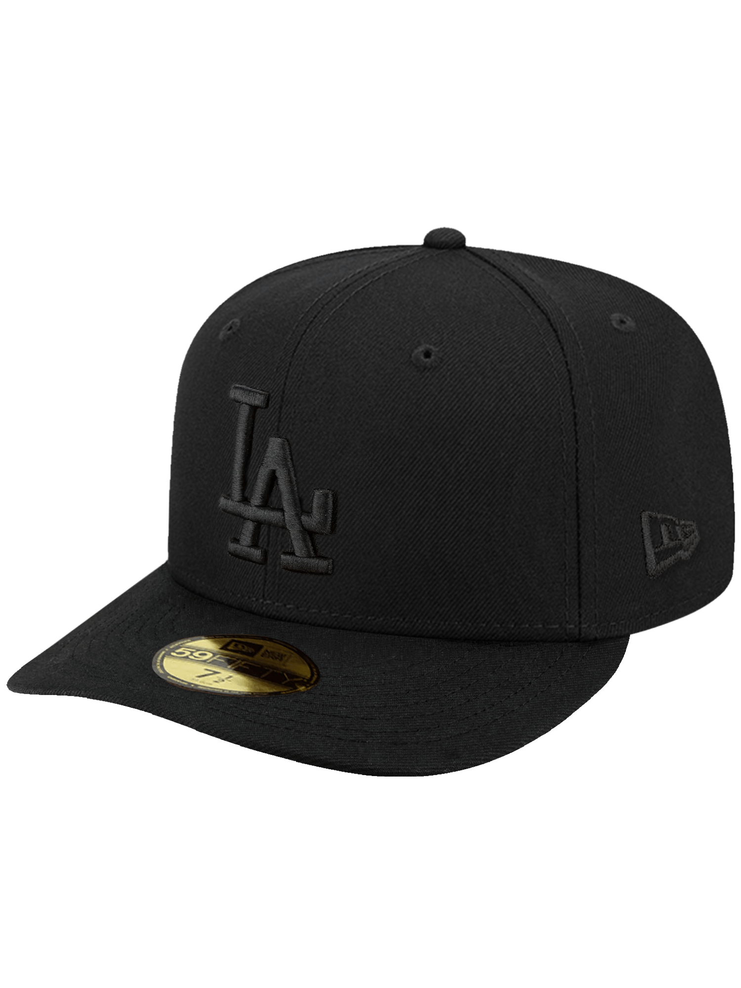 New Era Caps Los Angeles Dodgers New Era MLB Black On Black 59FIFTY Pre-Curved Fitted Hat - Black