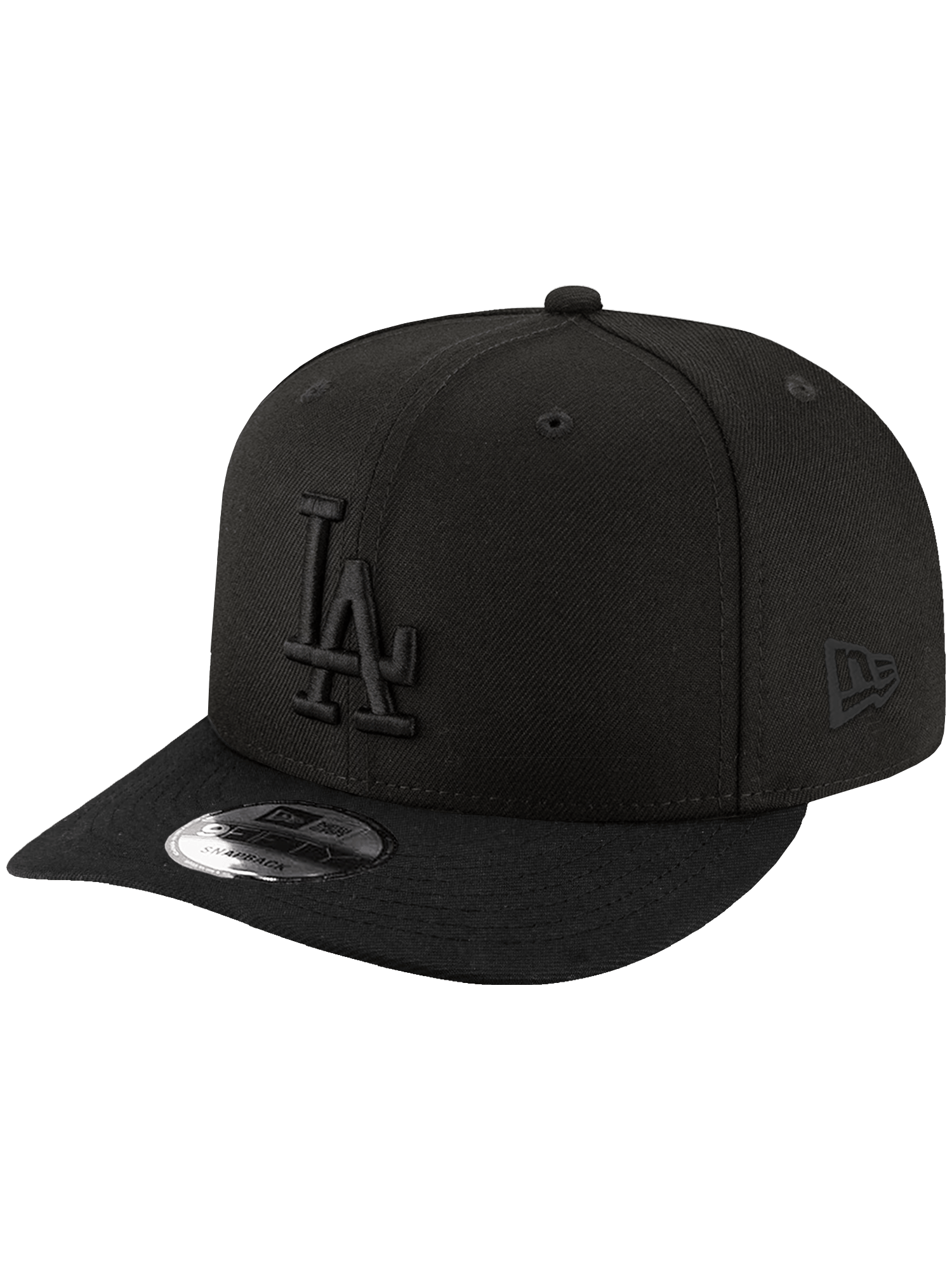 New Era Caps Los Angeles Dodgers New Era MLB Black On Black 9FIFTY Pre-Curved Snapback Hat