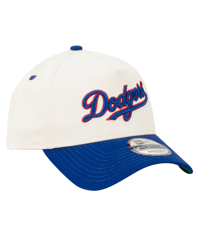 New Era Caps Los Angeles Dodgers New Era MLB Script 9FORTY A-Frame Snapback Hat - Chrome