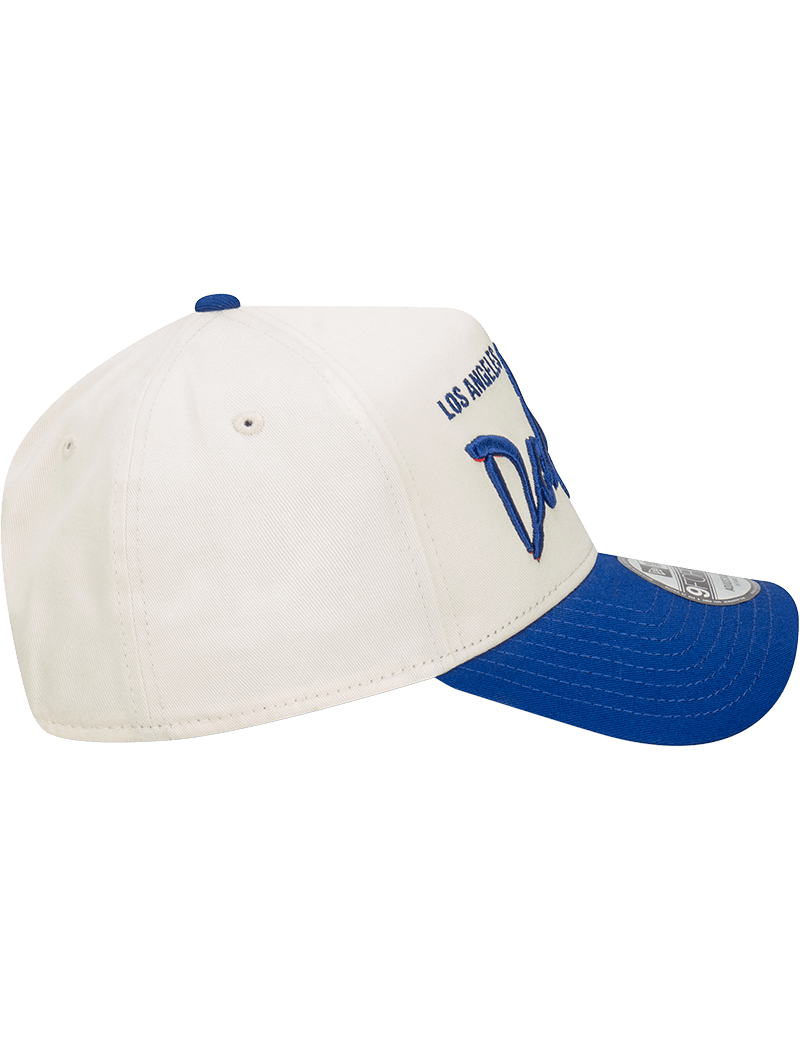 New Era Caps Los Angeles Dodgers New Era MLB Script 9FORTY A-Frame Snapback Hat - Stone