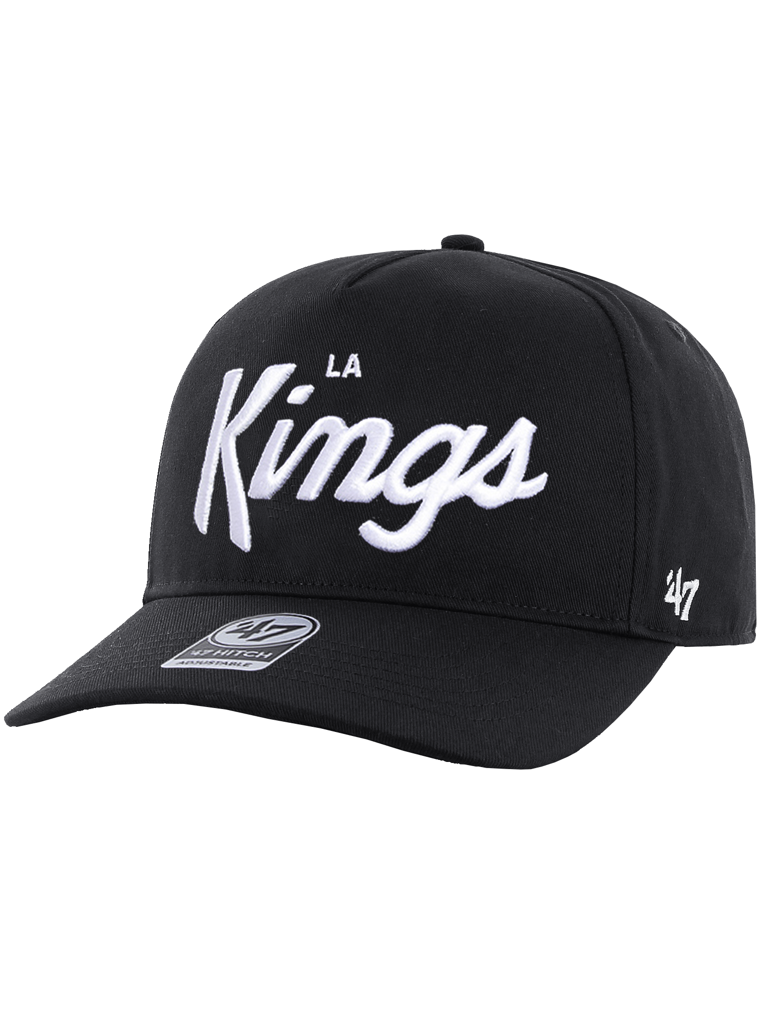 47 Brand Caps Los Angeles Kings '47 NHL Attitude Script Hitch Pre-Curved Snapback Hat - Black