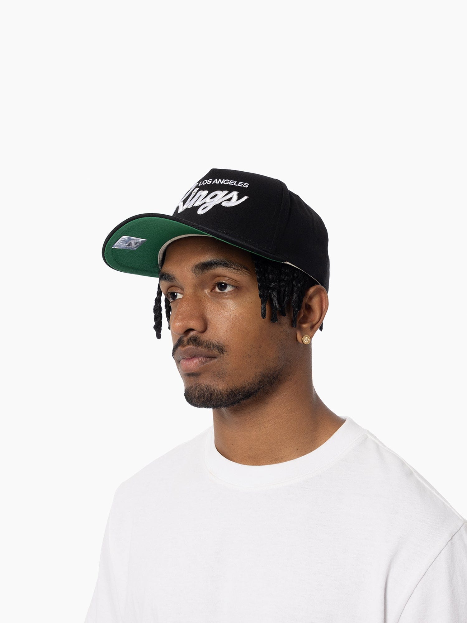 Mitchell And Ness Caps Los Angeles Kings Mitchell & Ness NHL Script Pro Pinch Snapback Hat - Black