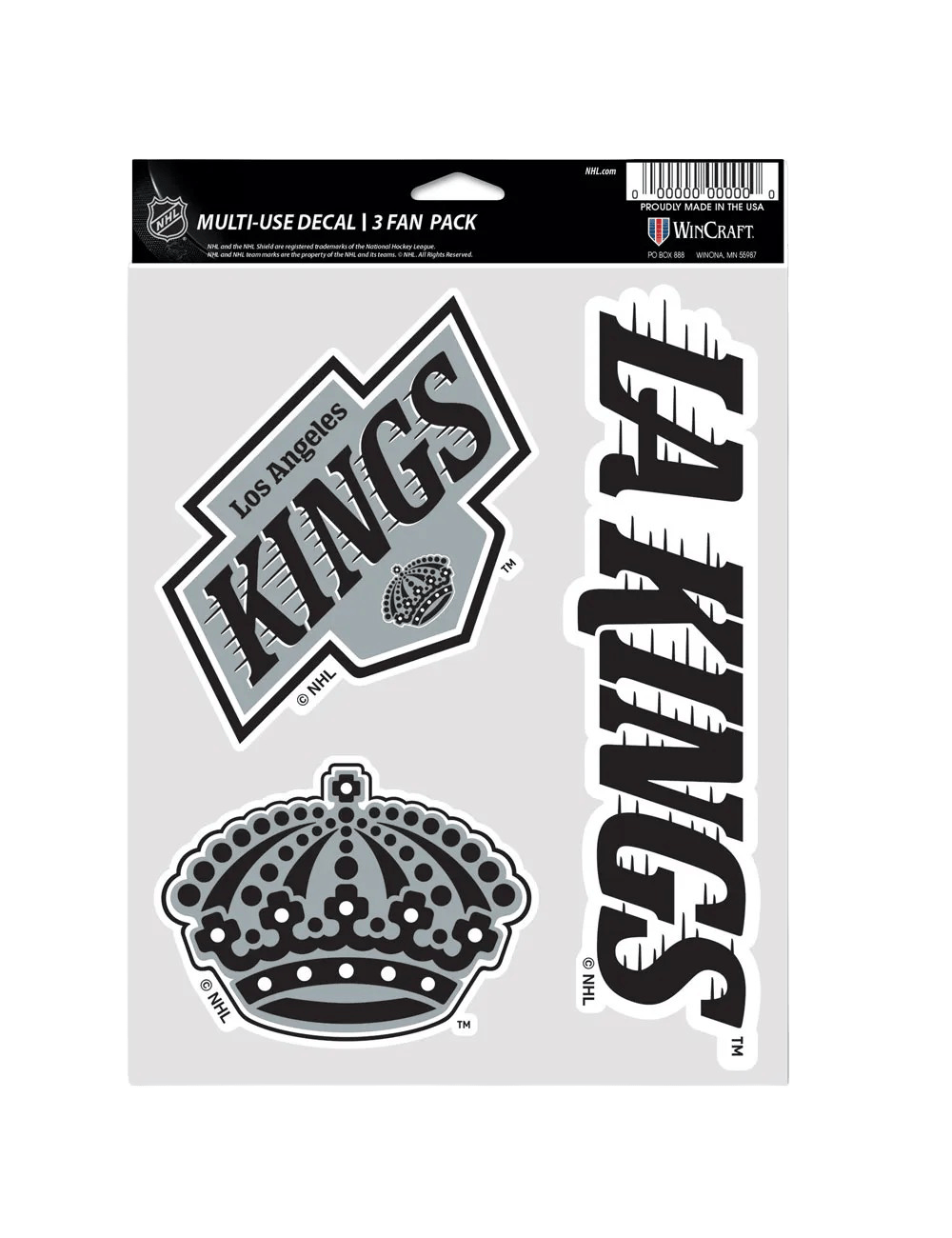 Wincraft Accessories Los Angeles Kings Wincraft NHL Team 3 Piece 5” x 7” Decal Set