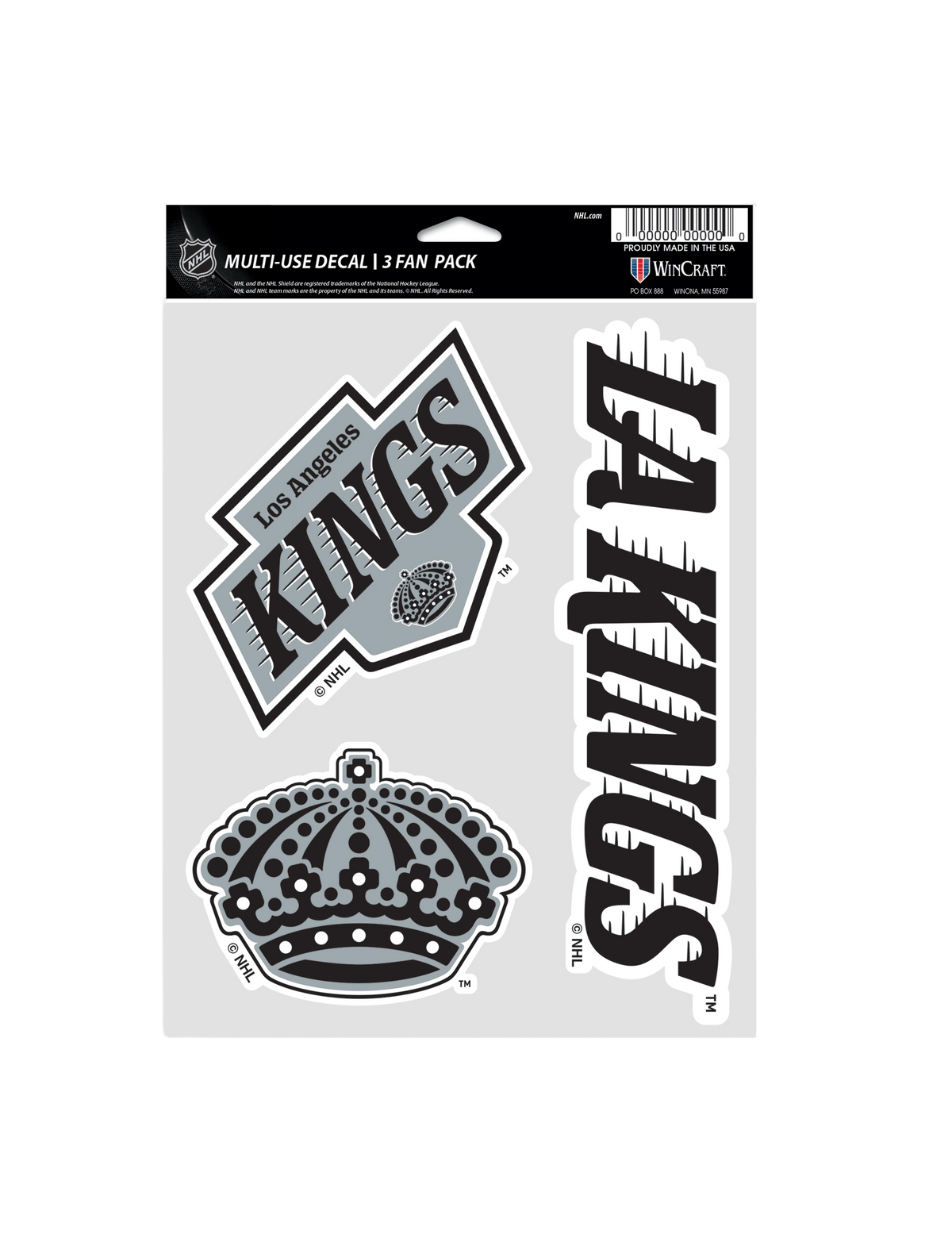 Wincraft Accessories Los Angeles Kings Wincraft NHL Team 3 Piece 5” x 7” Decal Set