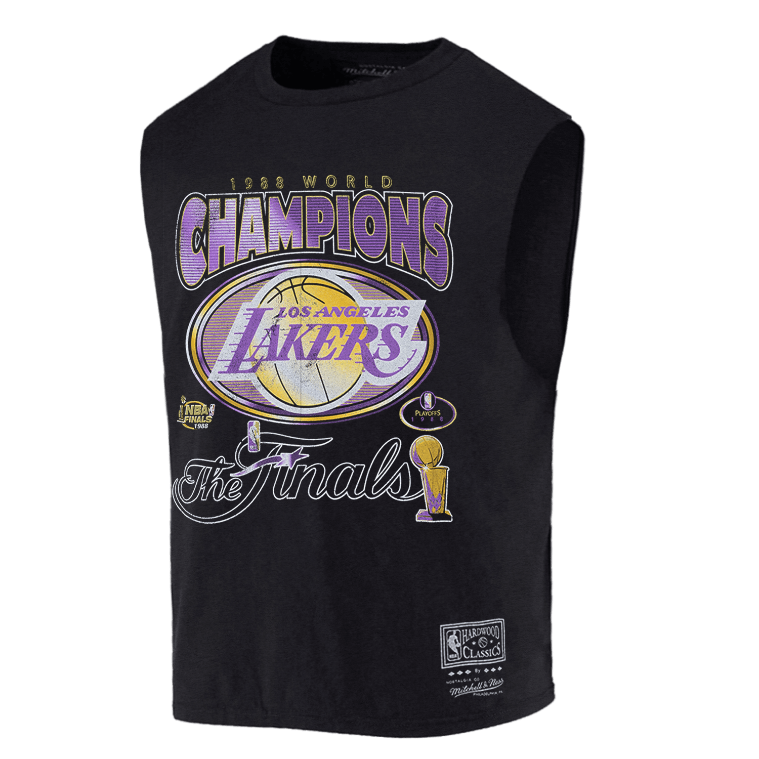 Mitchell And Ness T-Shirts Los Angeles Lakers Mitchell & Ness NBA 91 MW Vintage Muscle T-Shirt - Faded Black