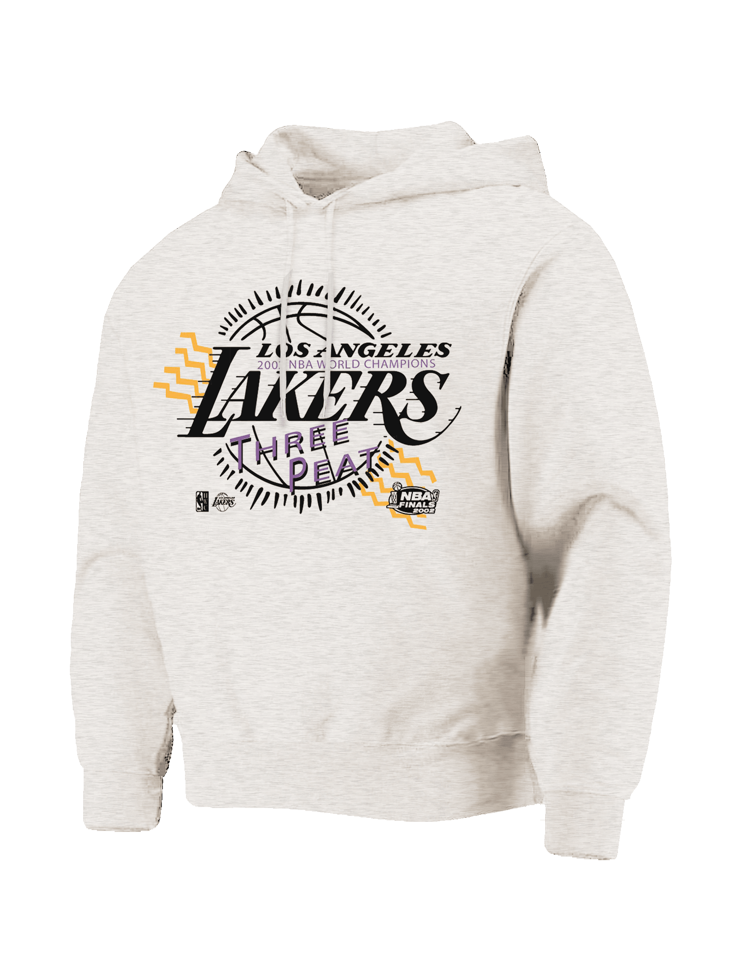 Mitchell And Ness Jumpers Los Angeles Lakers Mitchell & Ness NBA Accolades Vintage Hoodie Jumper - White Marle