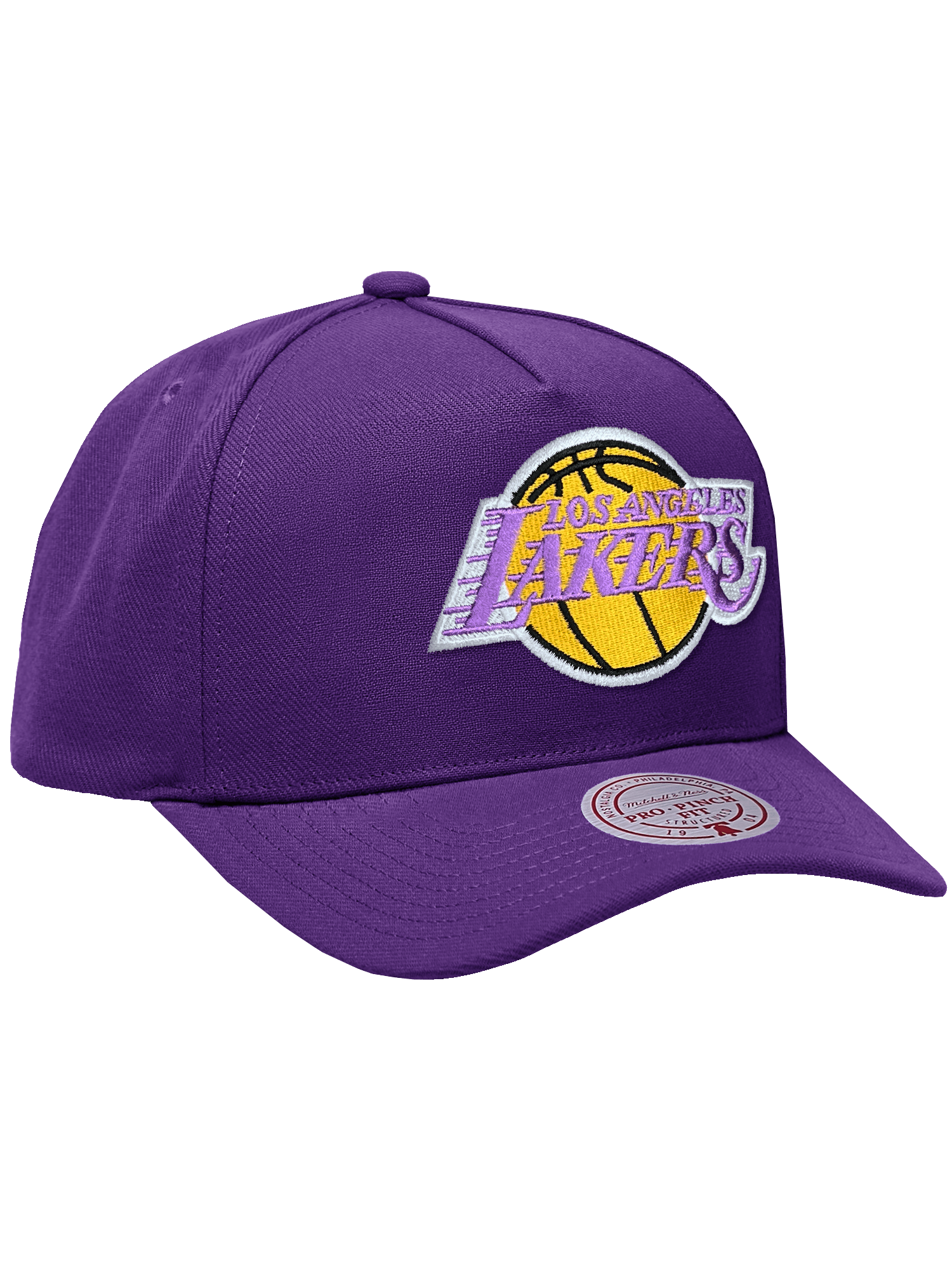 Mitchell And Ness Caps Los Angeles Lakers Mitchell & Ness NBA HWC Pro Pinch Snapback Hat - Purple