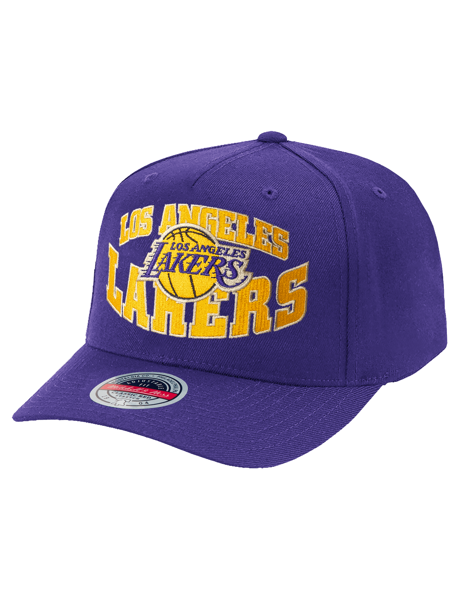 Mitchell And Ness Caps Los Angeles Lakers Mitchell & Ness NBA Layup Classic Red Snapback Hat - Purple