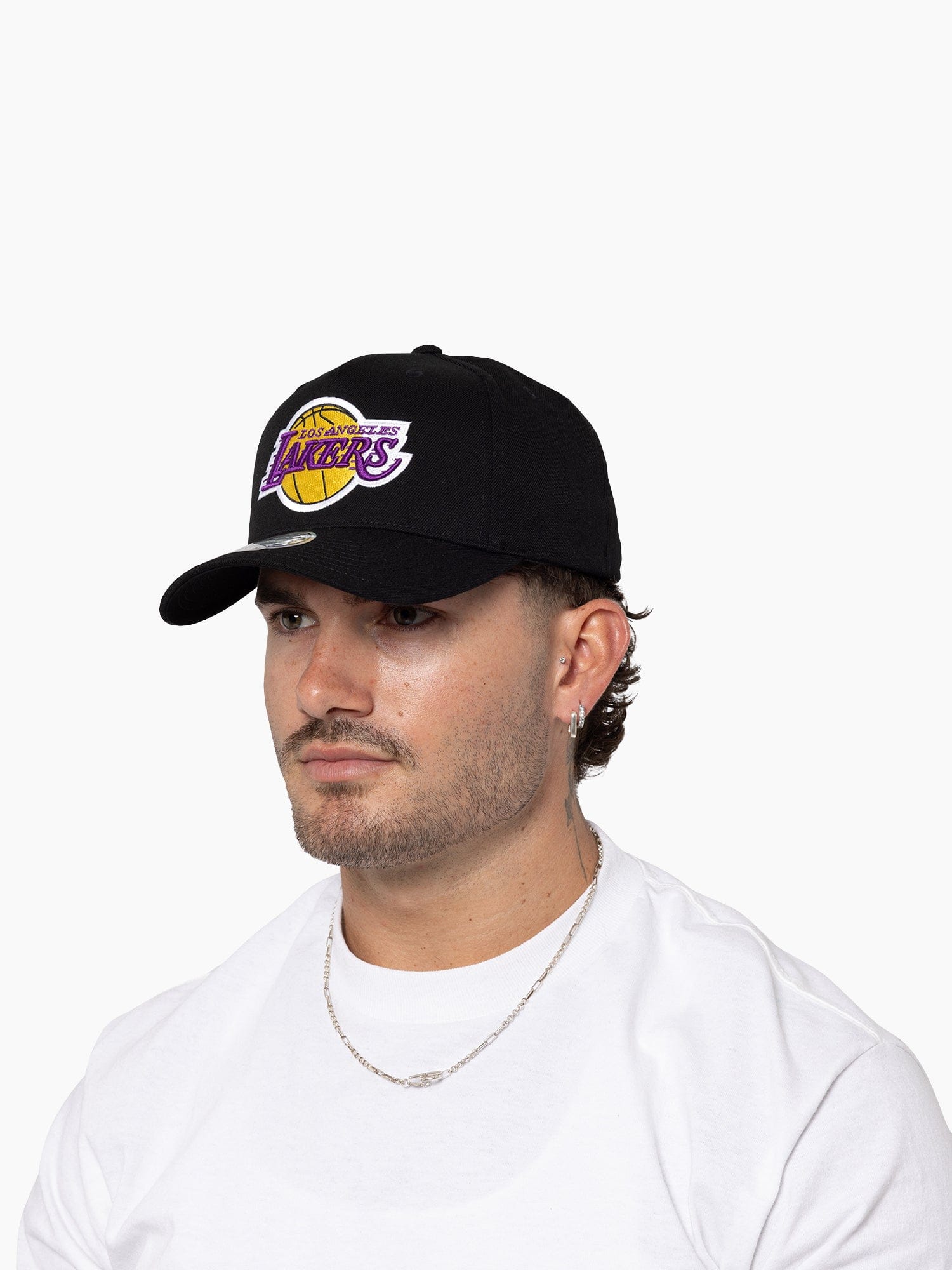 Mitchell And Ness Caps Los Angeles Lakers Mitchell & Ness NBA Team 110 Flex Snapback Hat - Black