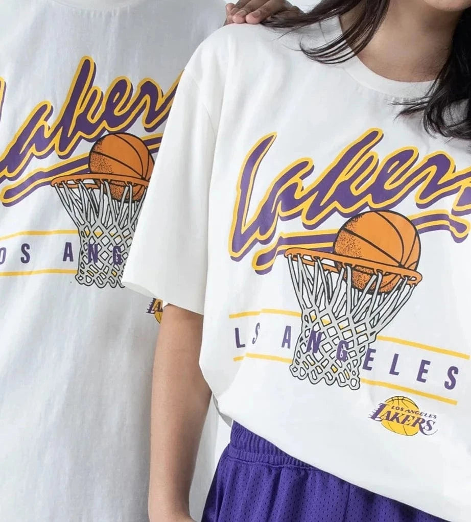 NBA Essentials T-Shirts Los Angeles Lakers NBA Essentials Hamilton Vintage T-Shirt - Vintage White